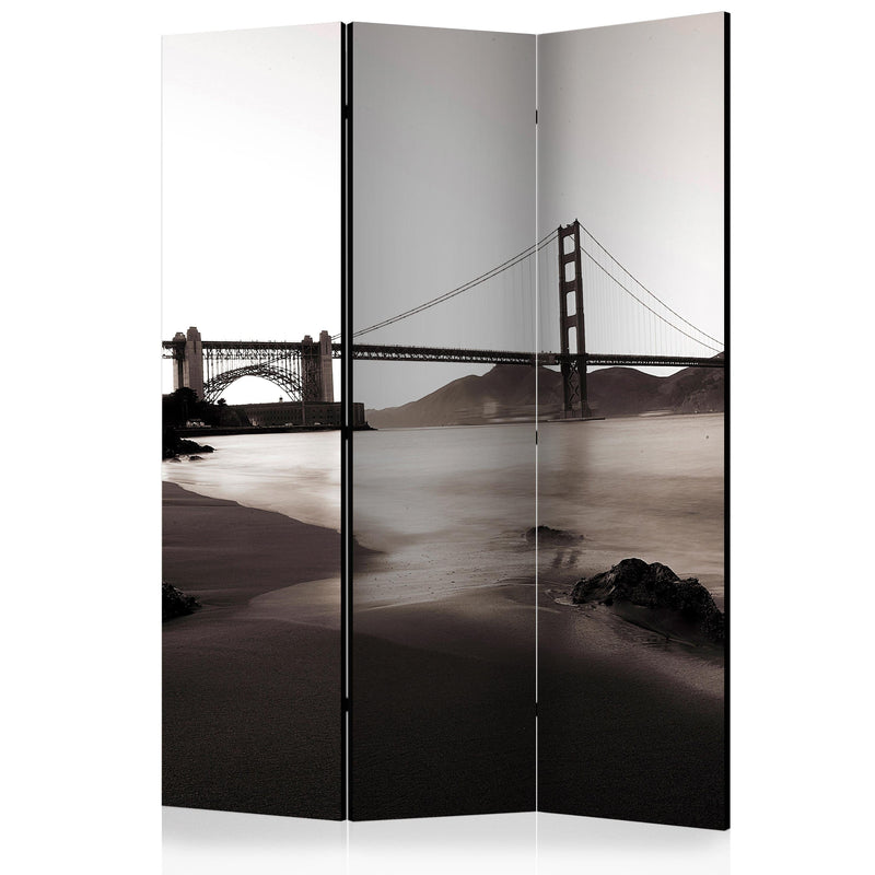 Aizslietnis 3-daļīgs - Sanfrancisko - Zelta vārtu tilts melnbaltā krāsā (135x172cm) 135x172 cm Home Trends