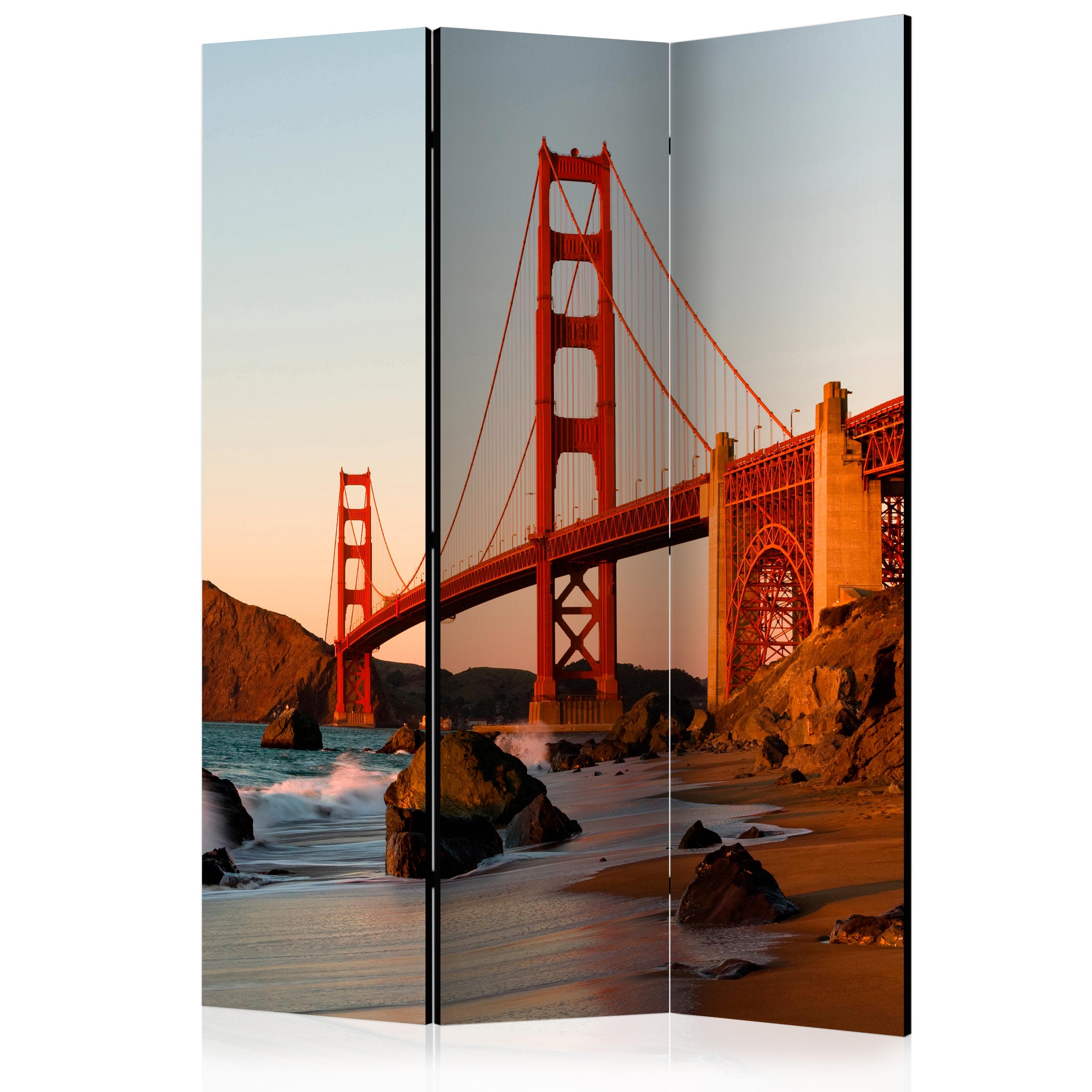 Aizslietnis 3-daļīgs - Zelta vārtu tilts - saulriets, Sanfrancisko (135x172cm) 135x172 cm Home Trends