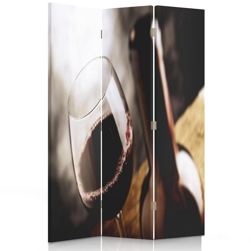 Aizslietnis, 3 paneļi, Divpusējs, 360° rotējošas eņģes, Kanva, 1 Glass Of Wine  Home Trends