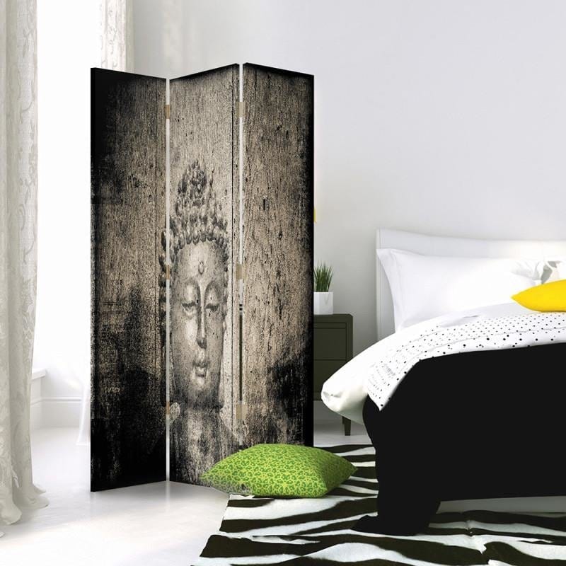 Aizslietnis, 3 paneļi, Divpusējs, 360° rotējošas eņģes, Kanva, Buddha Image  Home Trends