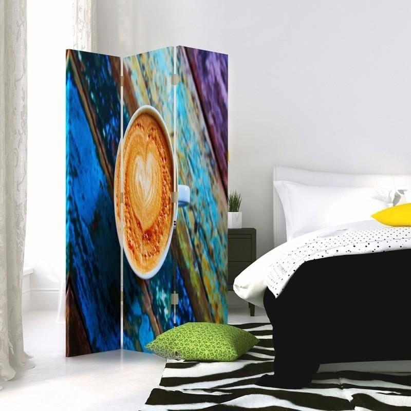 Aizslietnis, 3 paneļi, Divpusējs, 360° rotējošas eņģes, Kanva, Coffee 2  Home Trends