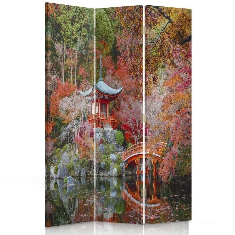 Aizslietnis, 3 paneļi, Divpusējs, 360° rotējošas eņģes, Kanva, Garden In The Japanese Style  Home Trends