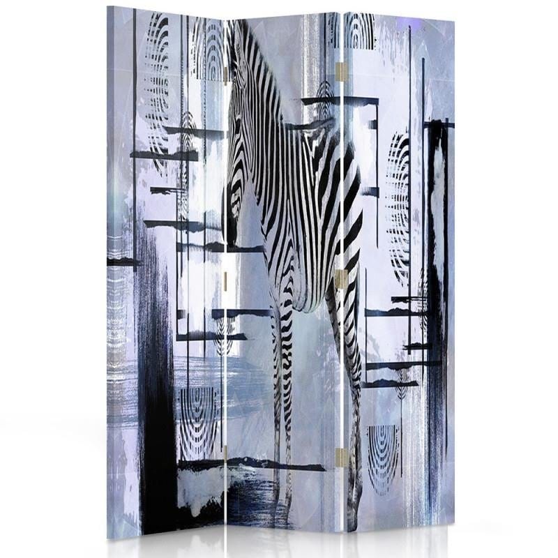 Aizslietnis, 3 paneļi, Divpusējs, 360° rotējošas eņģes, Kanva, In The Abstract Zebra  Home Trends