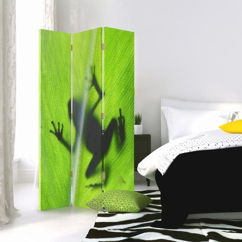 Aizslietnis, 3 paneļi, Vienpusīgs, Kanva, Green Frog On A Leaf  Home Trends