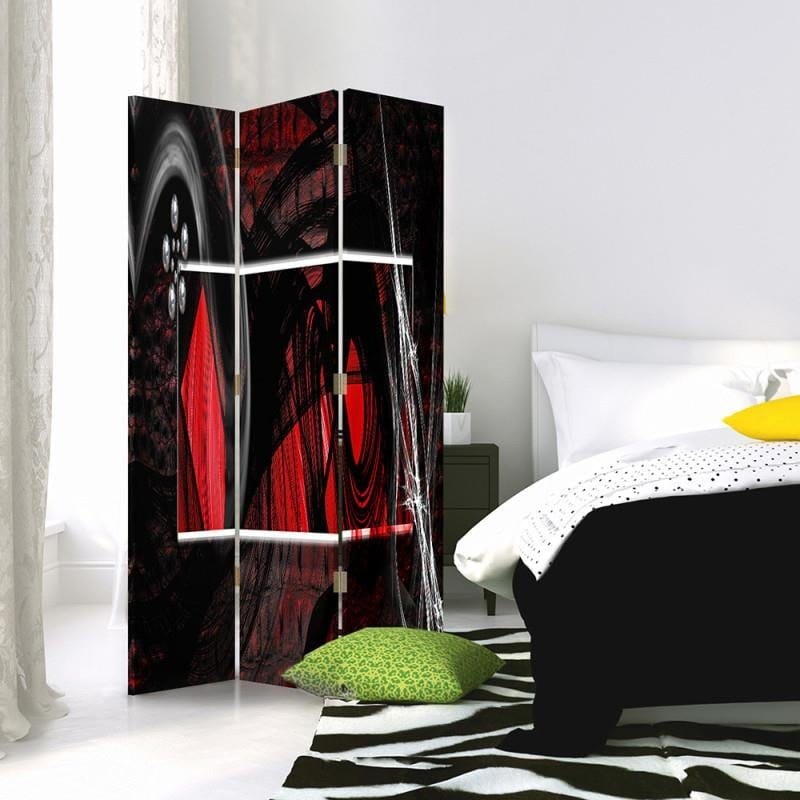 Aizslietnis, 3 paneļi, Vienpusīgs, Kanva, Interior - Red Abstraction  Home Trends