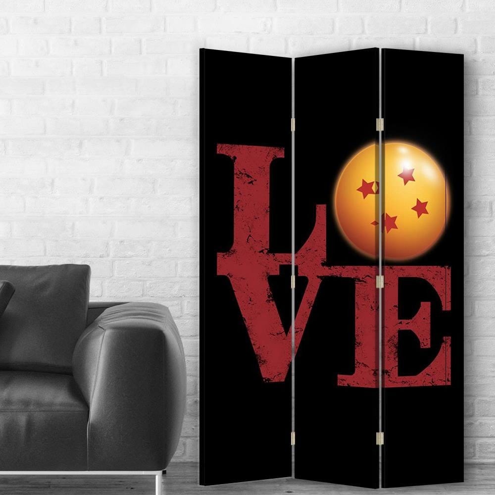 Aizslietnis, 3 paneļi, Vienpusīgs, Kanva, The red inscription love  110x175 Home Trends