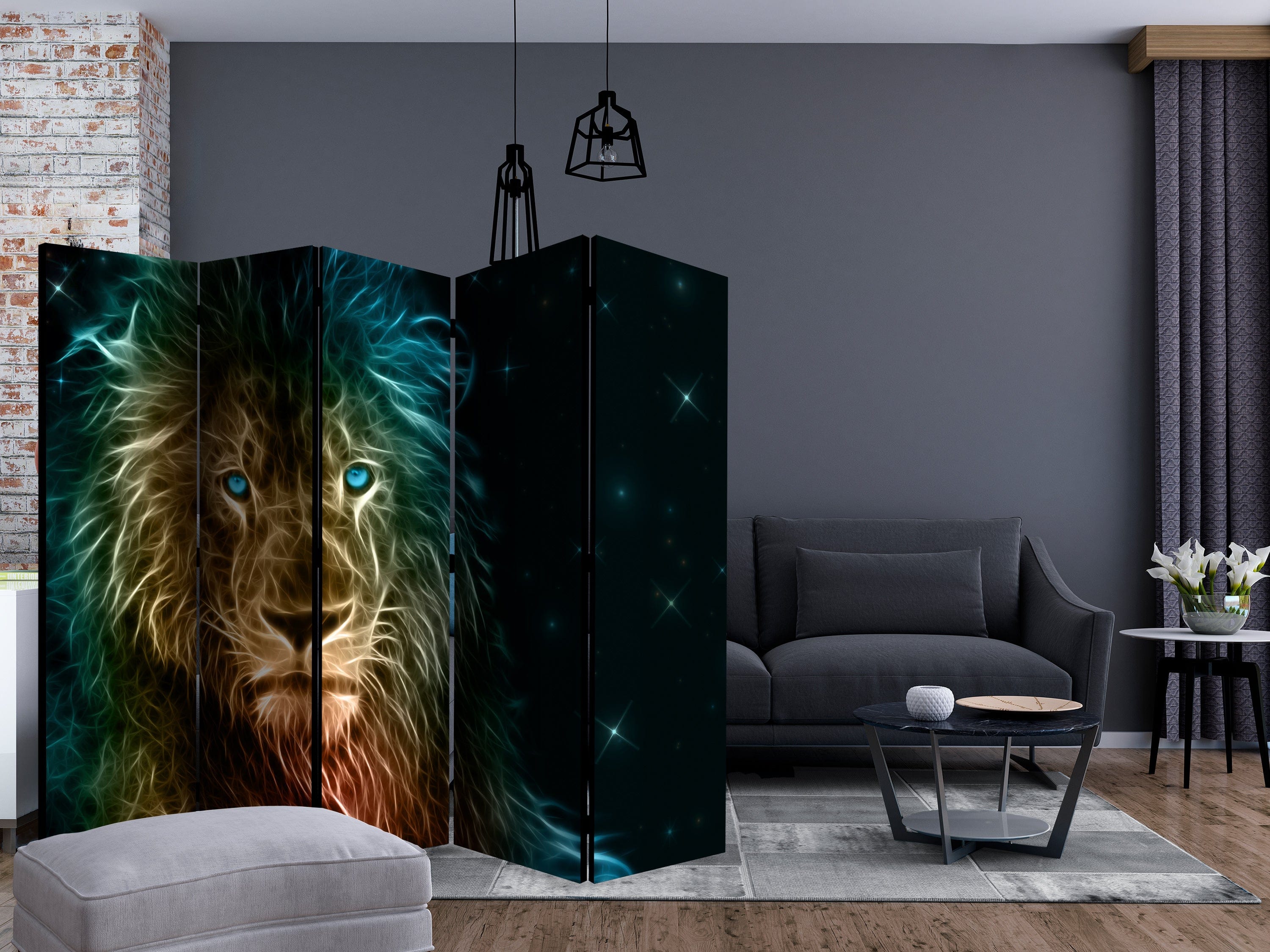 Aizslietnis 5-daļīgs - Abstraktā lauva... (225x172cm) 225x172 cm Home Trends