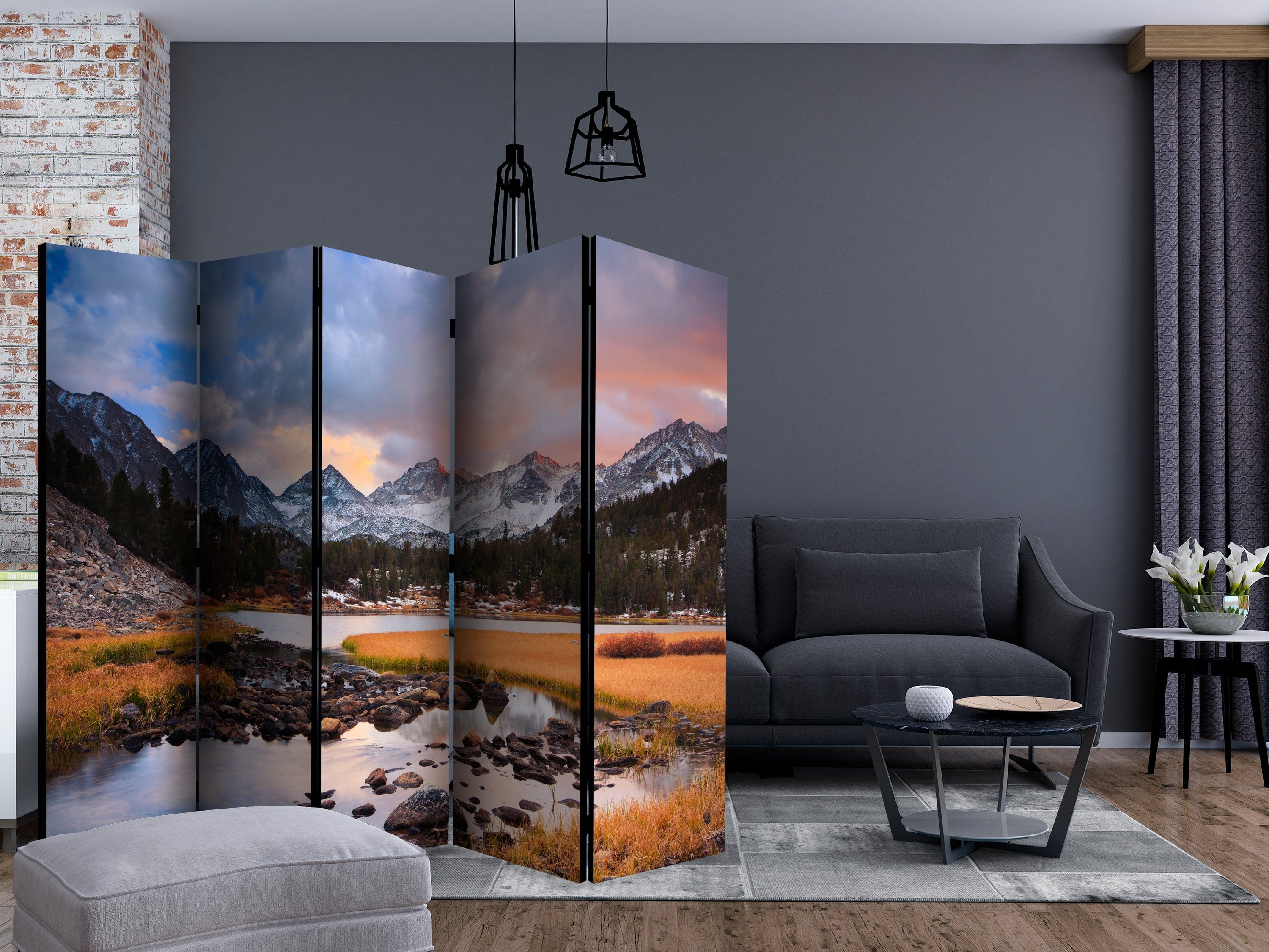 Aizslietnis 5-daļīgs - Apbrīnojamā kalnu ainava (225x172cm) 225x172 cm Home Trends