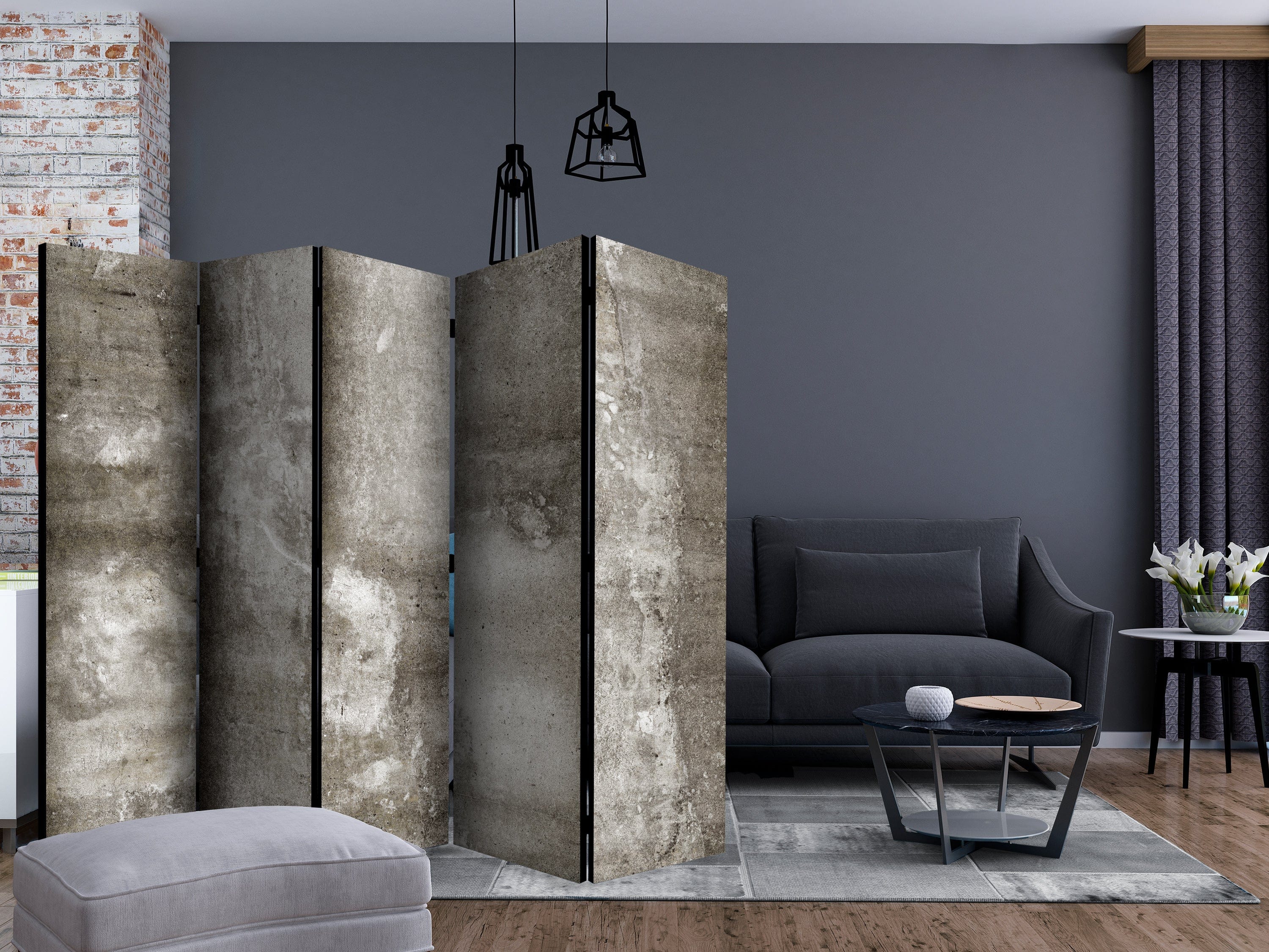 Aizslietnis 5-daļīgs - Auksts betons (225x172cm) 225x172 cm Home Trends