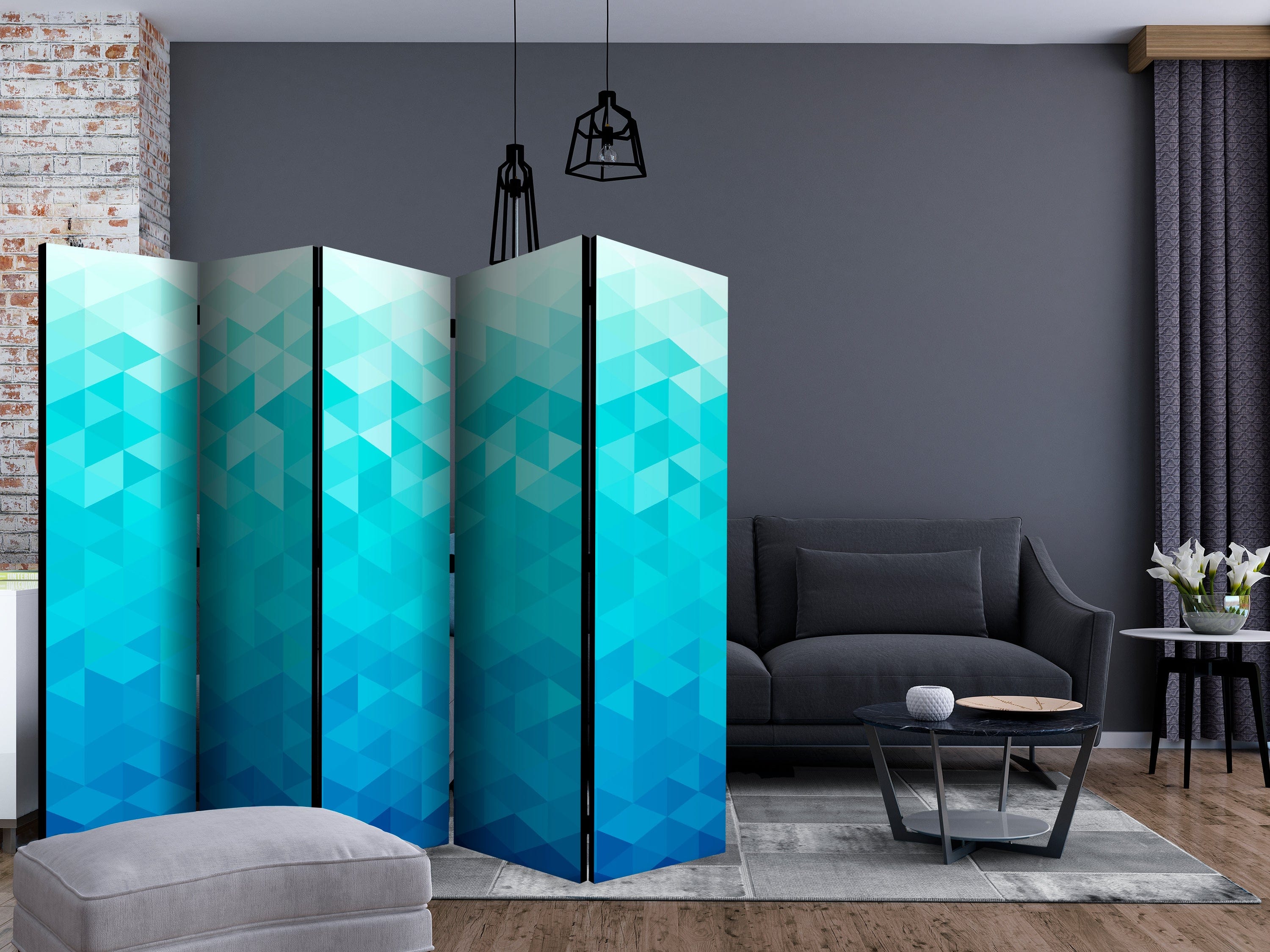 Aizslietnis 5-daļīgs - Azūra pikseļi (225x172cm) 225x172 cm Home Trends