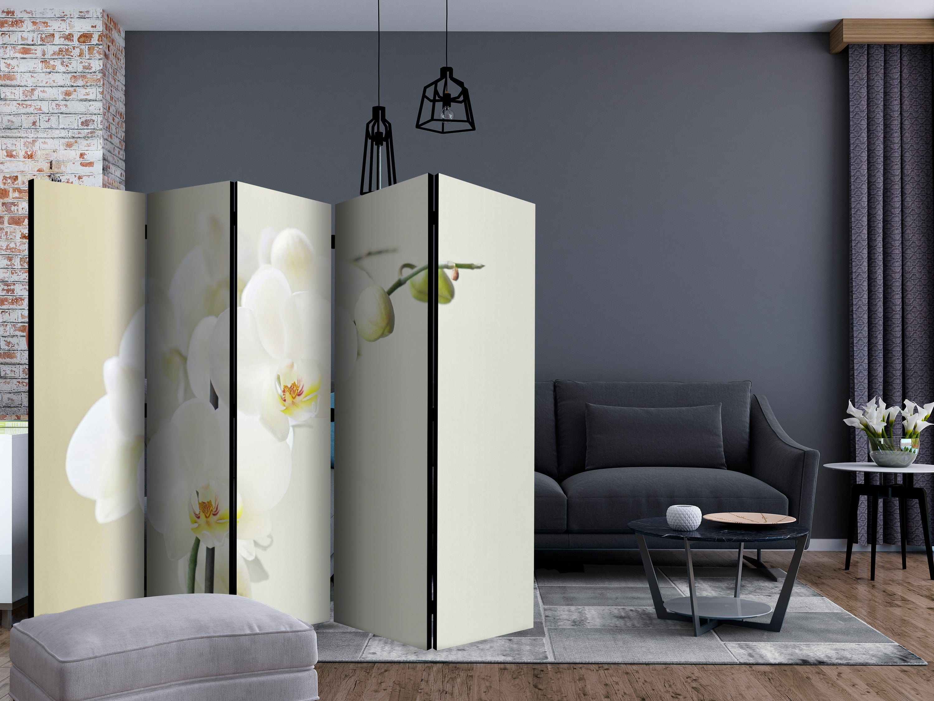 Aizslietnis 5-daļīgs - Baltā orhideja (225x172cm) 225x172 cm Home Trends