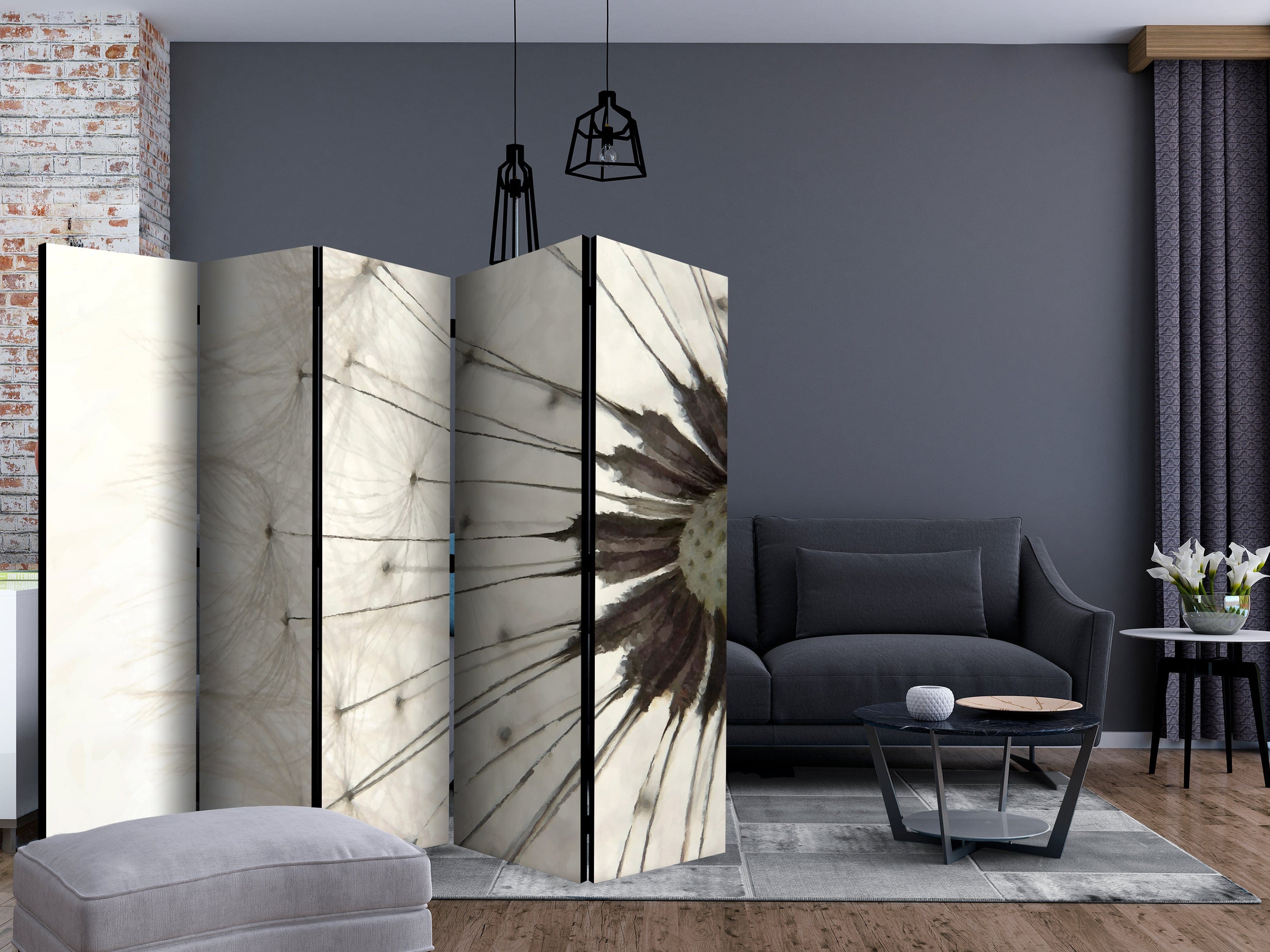 Aizslietnis 5-daļīgs - Baltā pienene 2. versija (225x172cm) 225x172 cm Home Trends