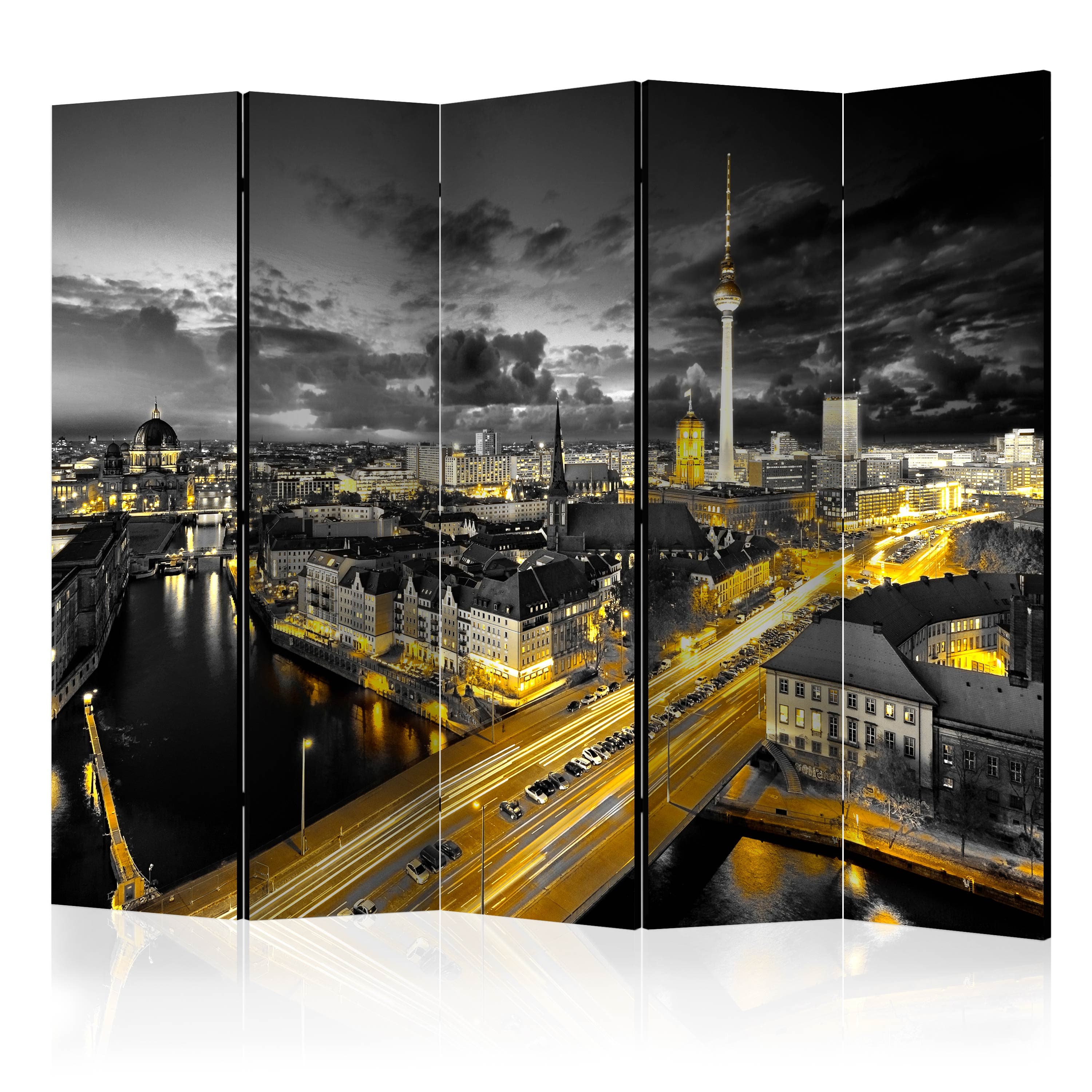 Aizslietnis 5-daļīgs - Berlīne naktī 2. versija (225x172cm) 225x172 cm Home Trends