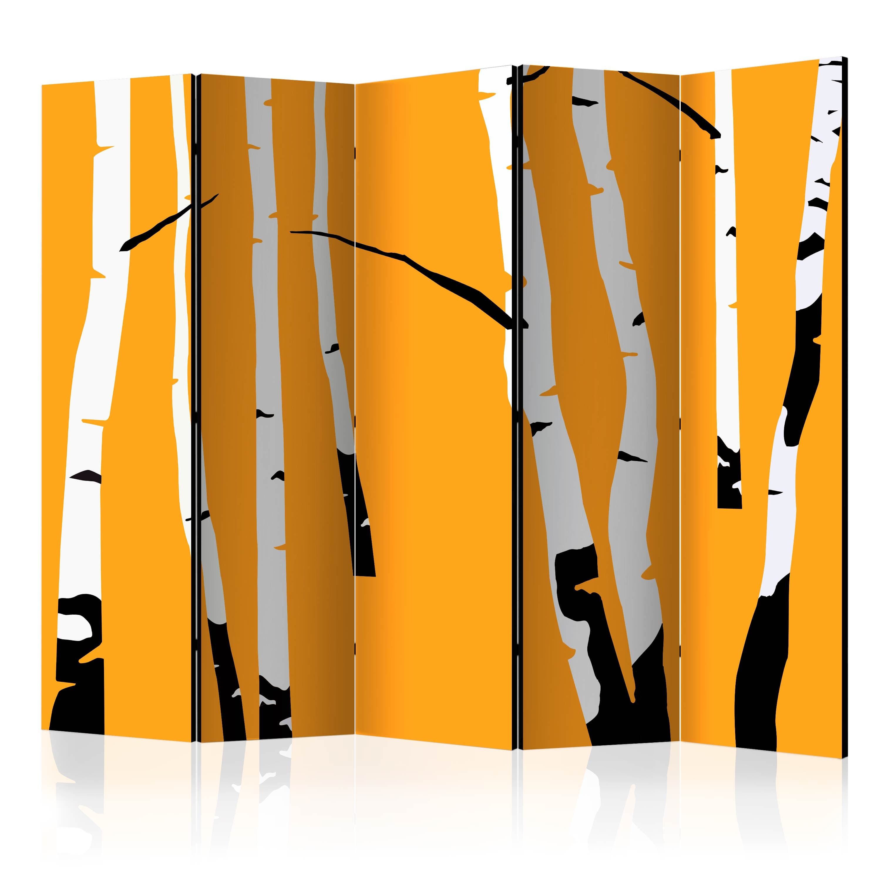 Aizslietnis 5-daļīgs - Bērzi uz oranžā fona (225x172cm) 225x172 cm Home Trends