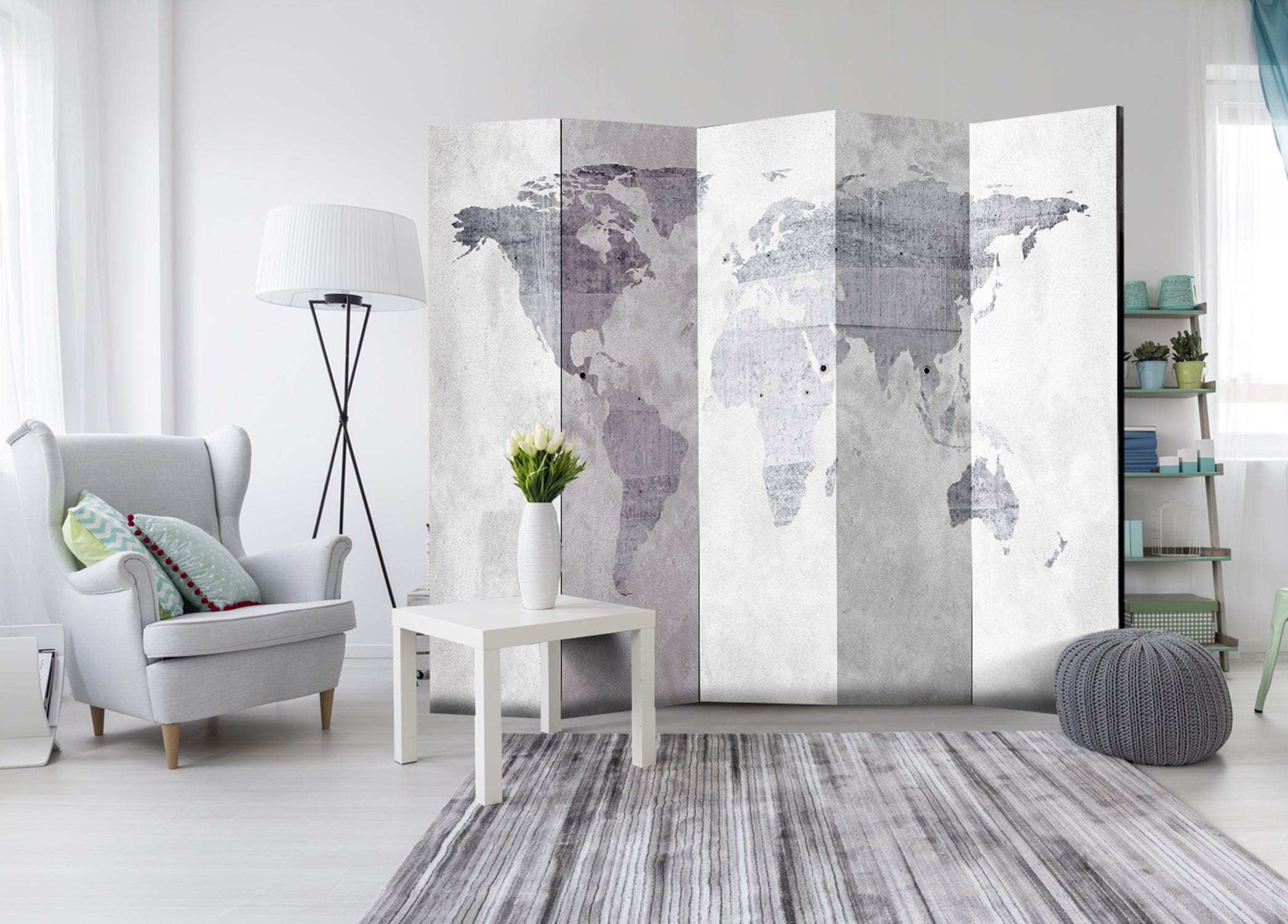 Aizslietnis 5-daļīgs - Betona karte (225x172cm) 225x172 cm Home Trends