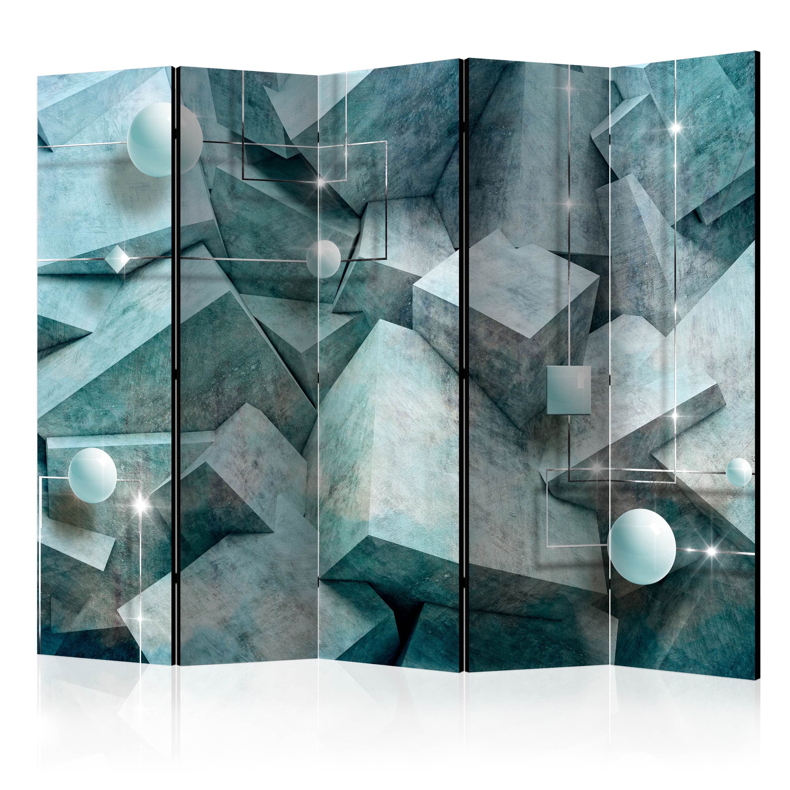 Aizslietnis 5-daļīgs - Betona klucīši (zaļi) (225x172cm) 225x172 cm Home Trends