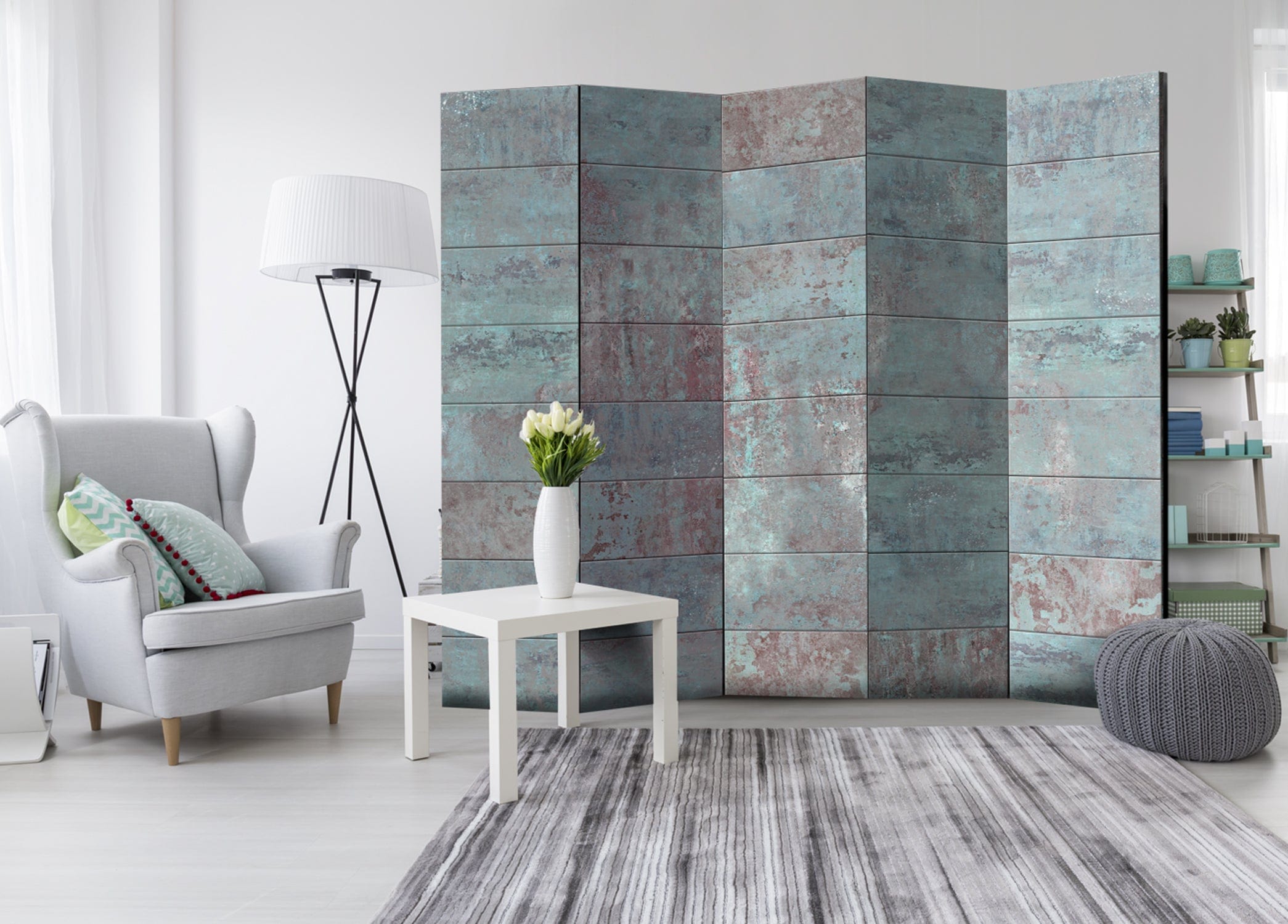 Aizslietnis 5-daļīgs - Betons tirkīza krāsa (225x172cm) 225x172 cm Home Trends