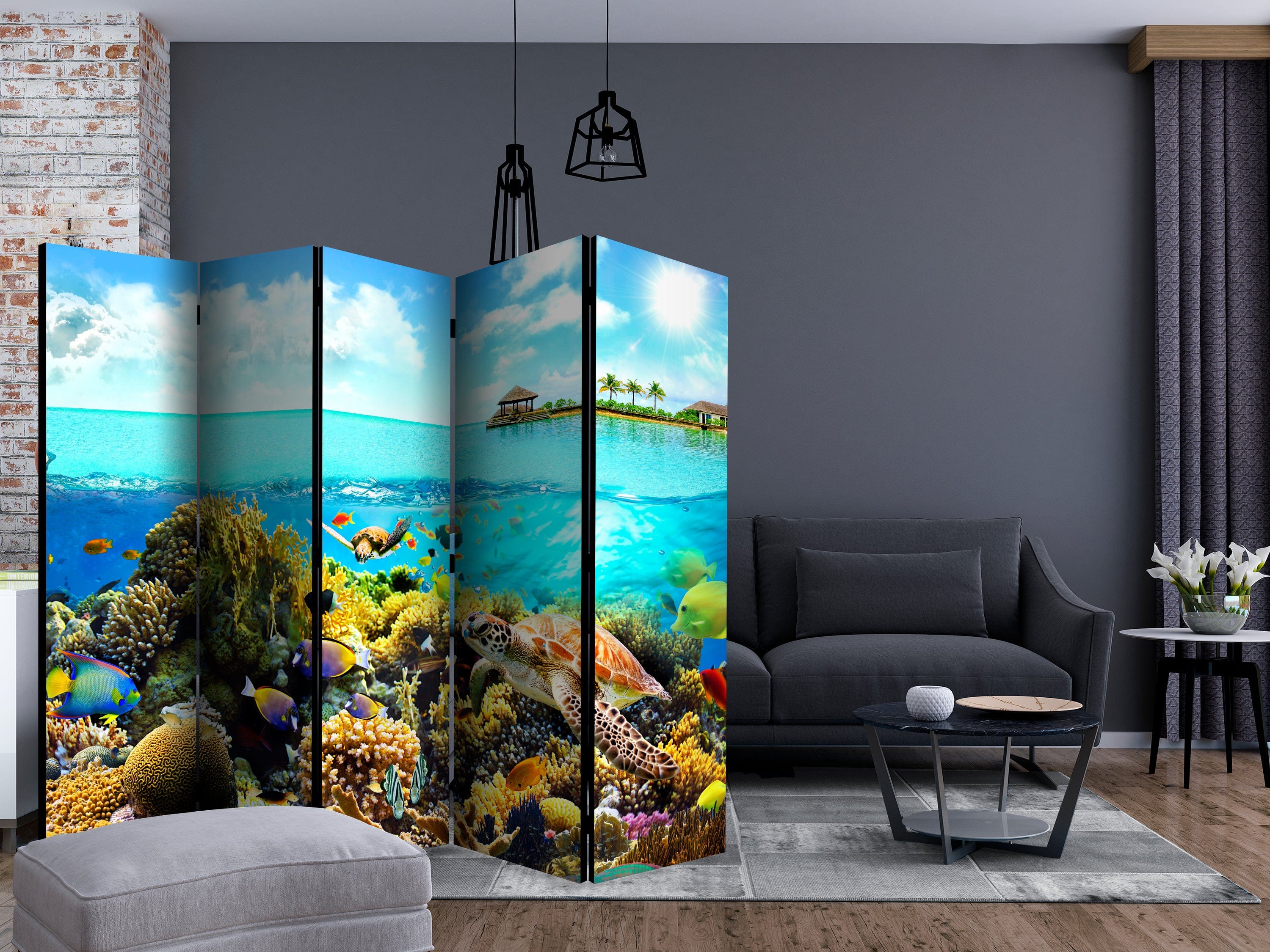 Aizslietnis 5-daļīgs - Debesis Maldiva (225x172cm) 225x172 cm Home Trends