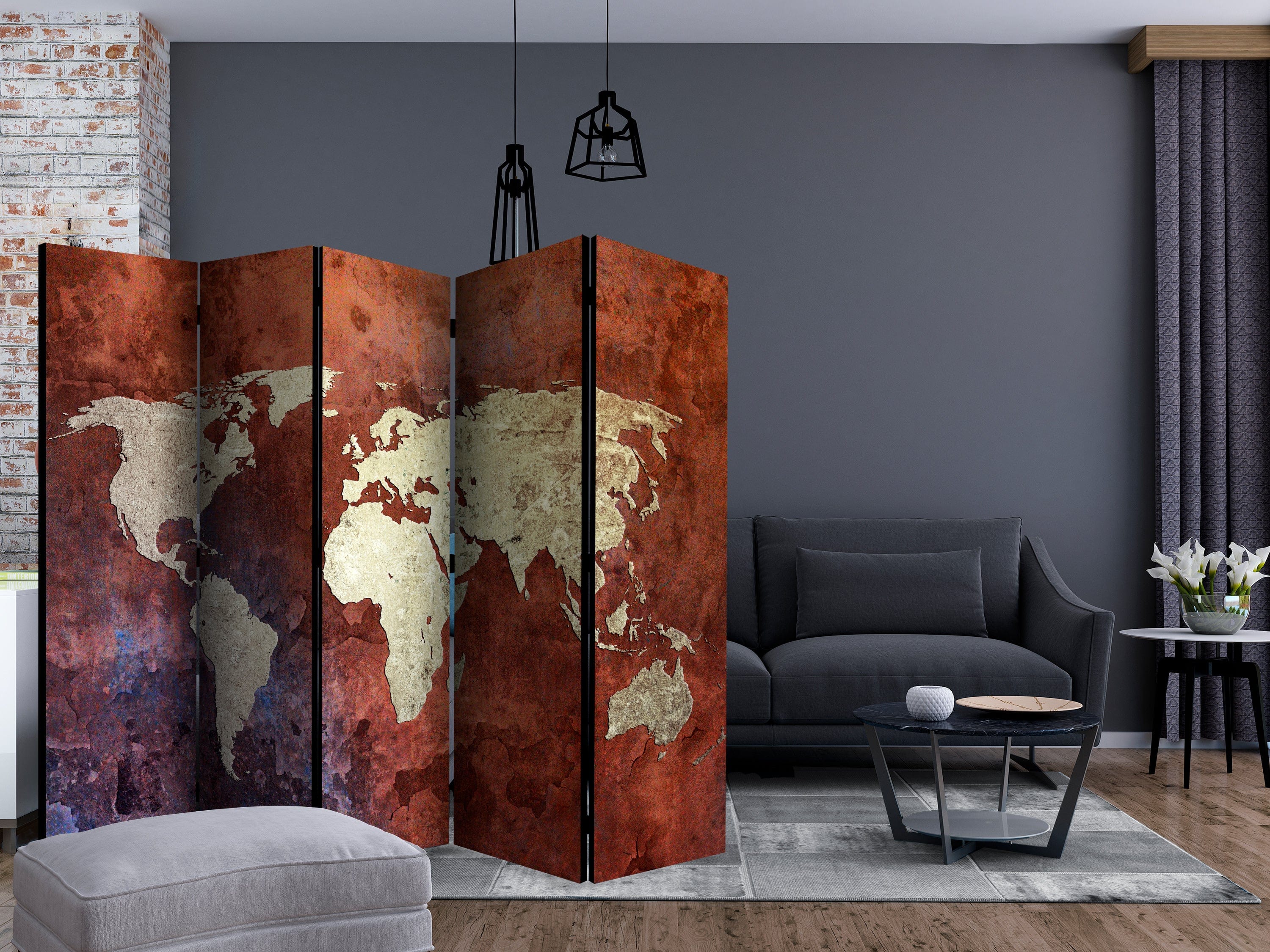 Aizslietnis 5-daļīgs - Dzelzs kontinenti (225x172cm) 225x172 cm Home Trends