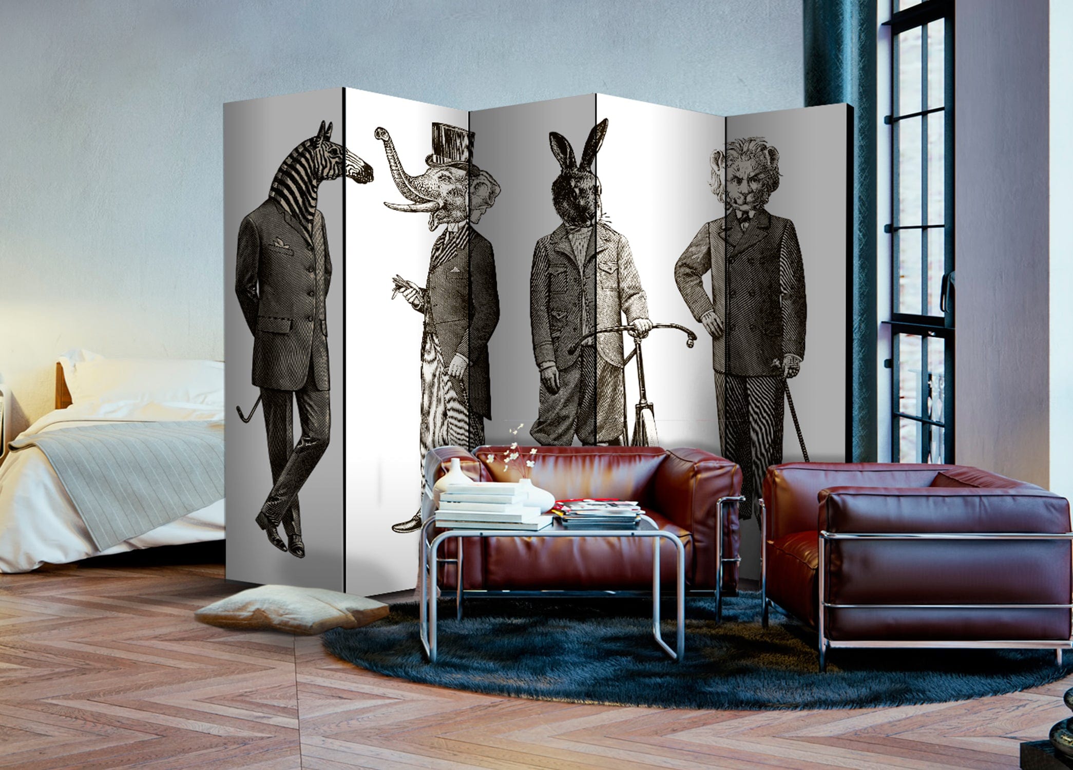 Aizslietnis 5-daļīgs - Elegants zooloģiskais dārzs (225x172cm) 225x172 cm Home Trends