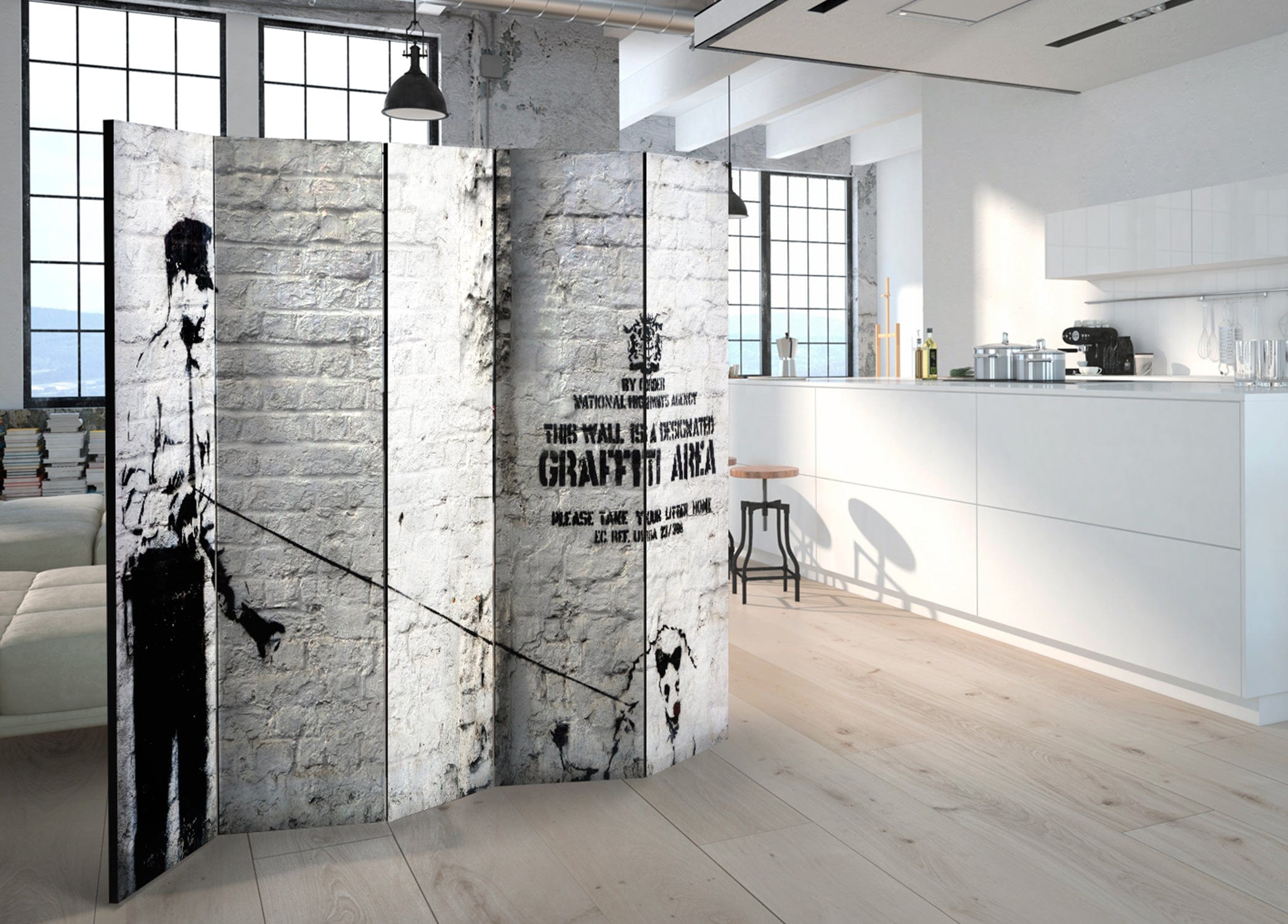 Aizslietnis 5-daļīgs - Grafiti zona (225x172cm) 225x172 cm Home Trends