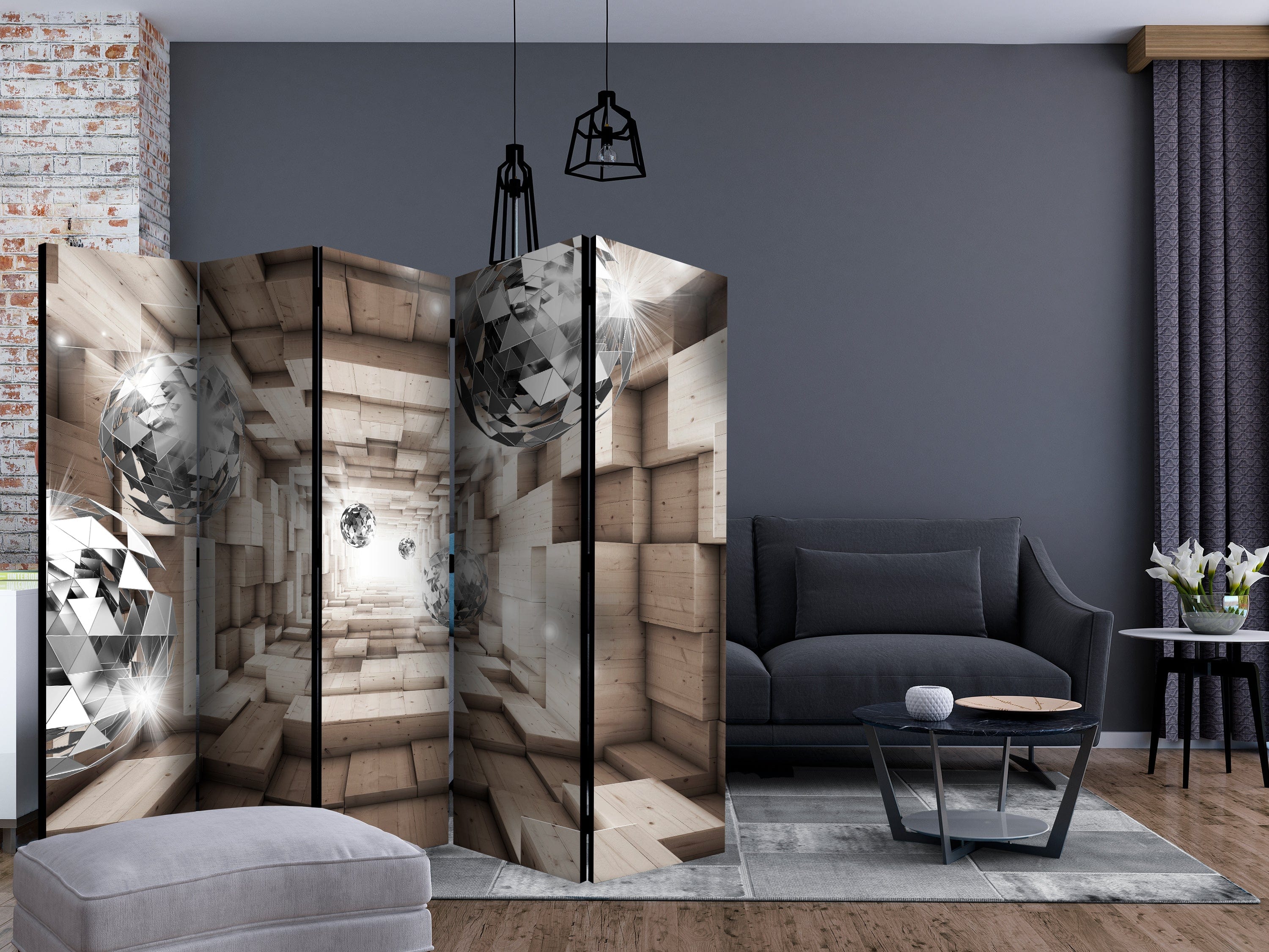Aizslietnis 5-daļīgs - Koka tunelī (225x172cm) 225x172 cm Home Trends