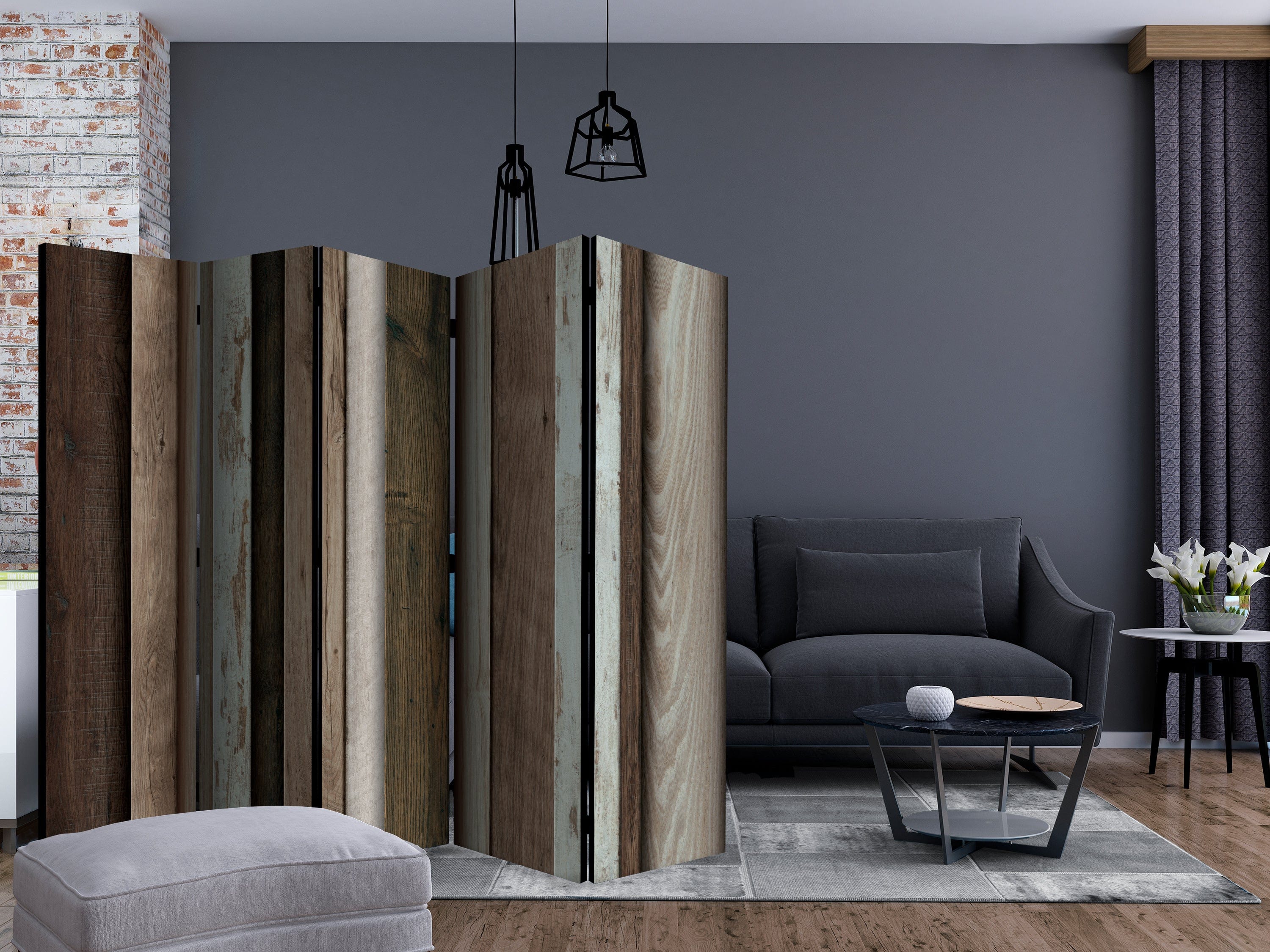 Aizslietnis 5-daļīgs - Koka ventilators (225x172cm) 225x172 cm Home Trends