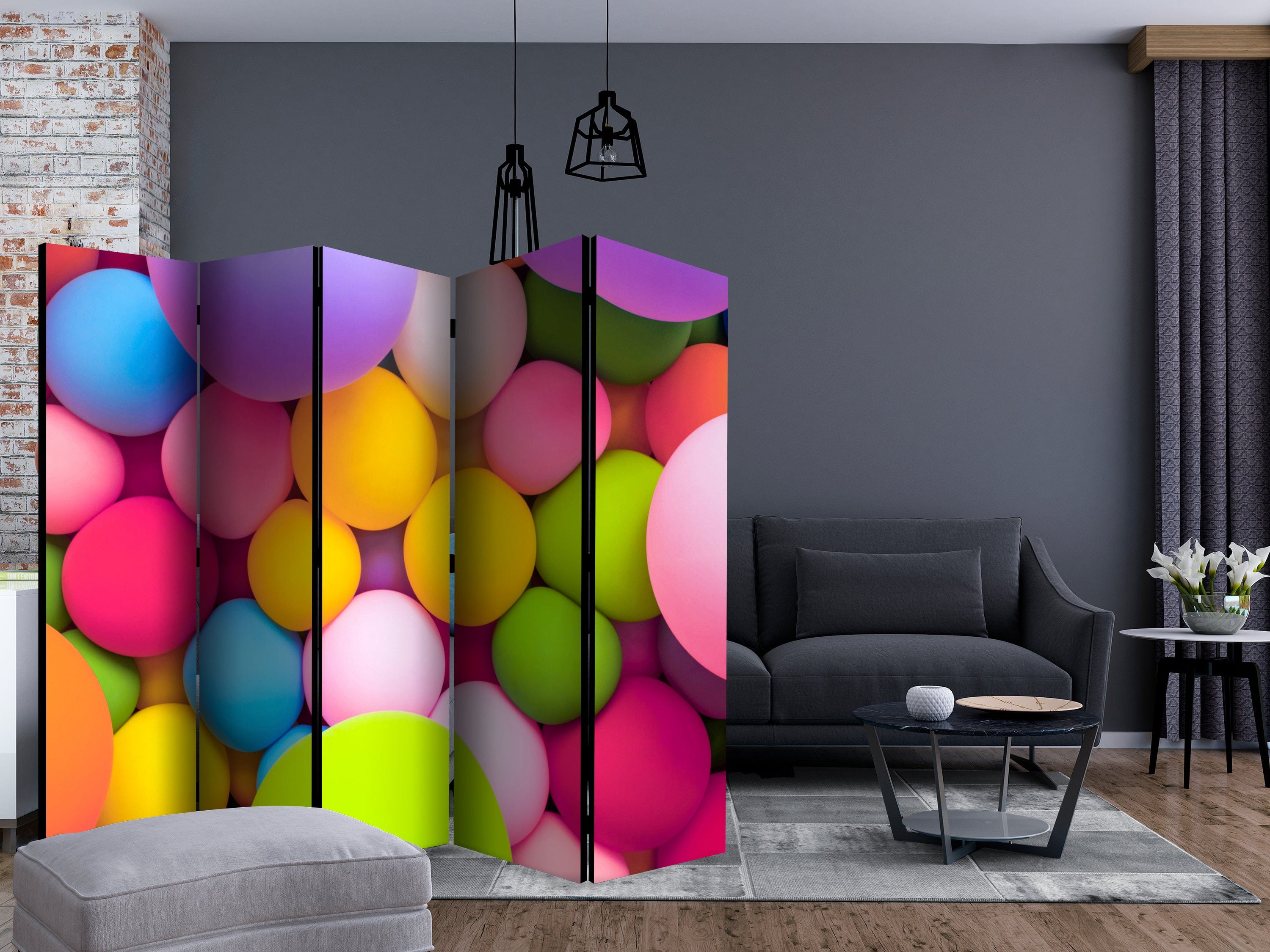 Aizslietnis 5-daļīgs - Krāsainas bumbas (225x172cm) 225x172 cm Home Trends