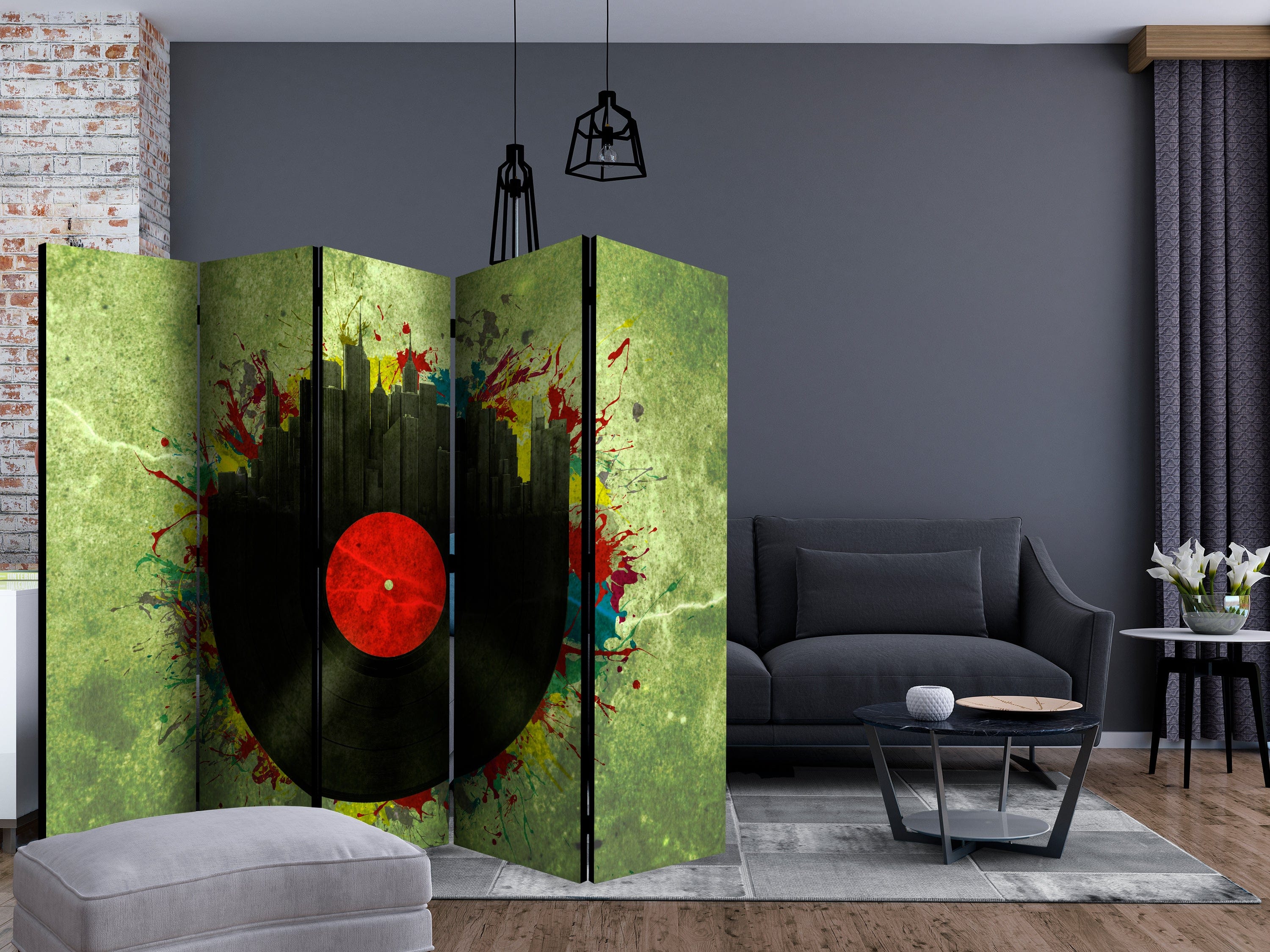 Aizslietnis 5-daļīgs - Krāsainas pilsētas melodijas (225x172cm) 225x172 cm Home Trends
