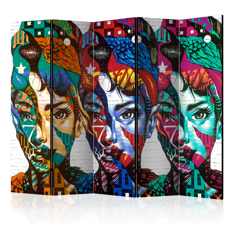 Aizslietnis 5-daļīgs - Krāsainas sejas (225x172cm) 225x172 cm Home Trends
