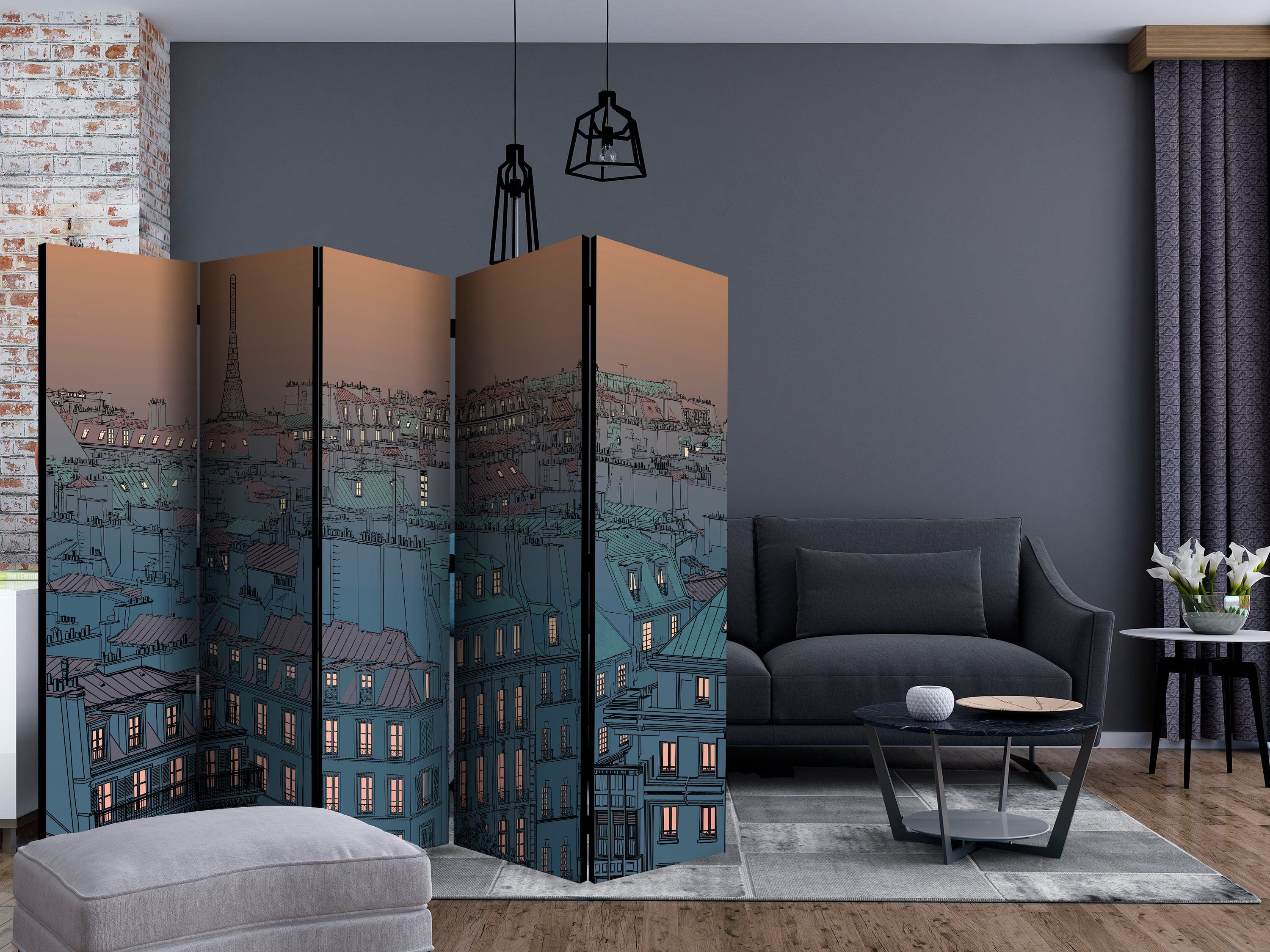 Aizslietnis 5-daļīgs - Labs vakars, Parīze! (225x172cm) 225x172 cm Home Trends