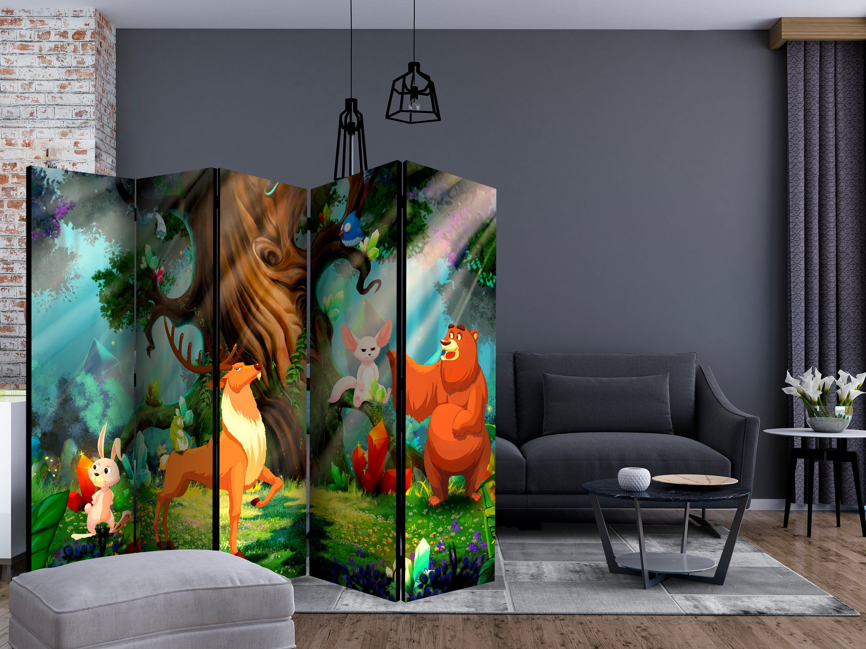 Aizslietnis 5-daļīgs - Lācis un draugi (225x172cm) 225x172 cm Home Trends