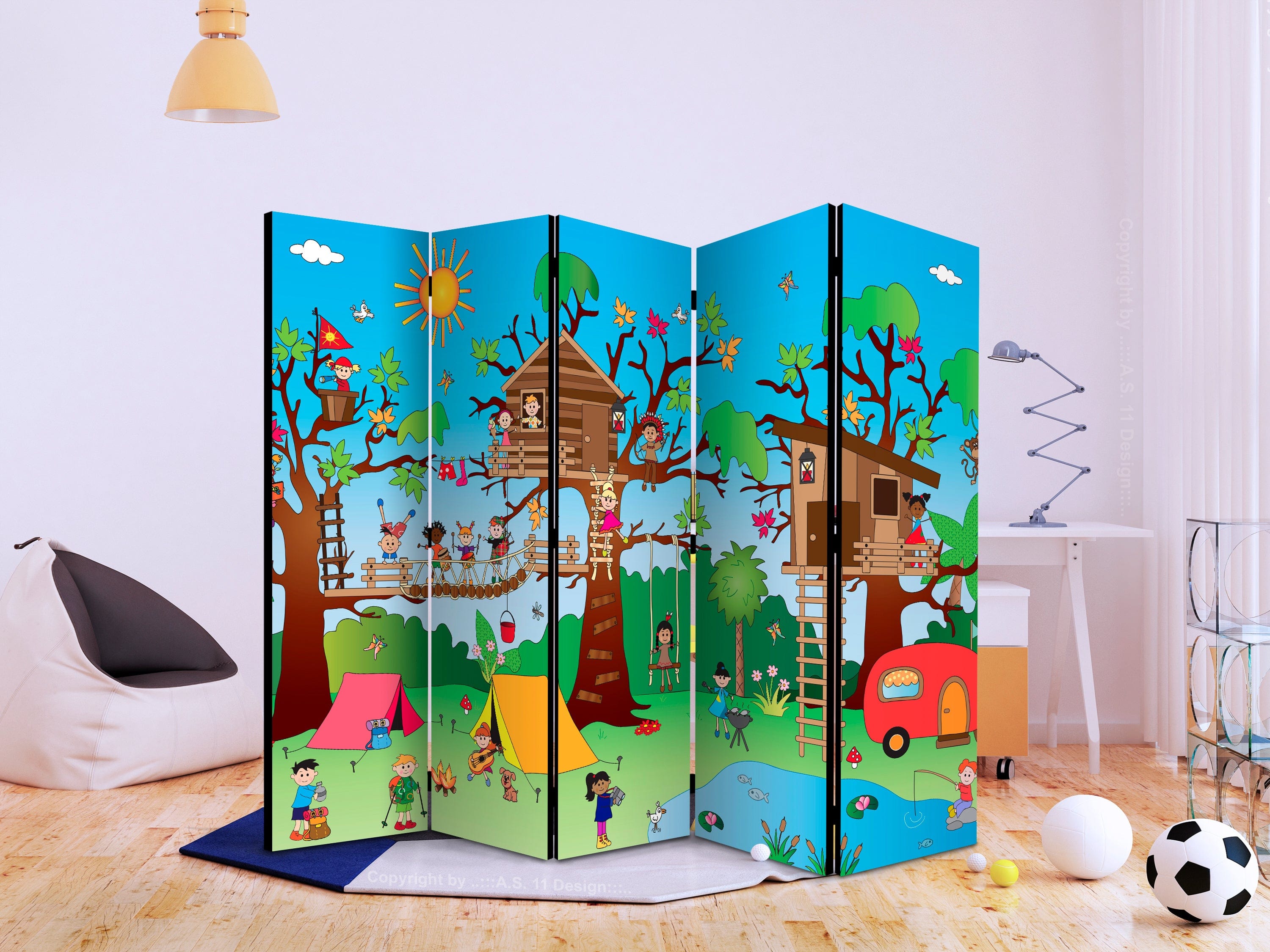 Aizslietnis 5-daļīgs - Laimīgi bērni (225x172cm) 225x172 cm Home Trends