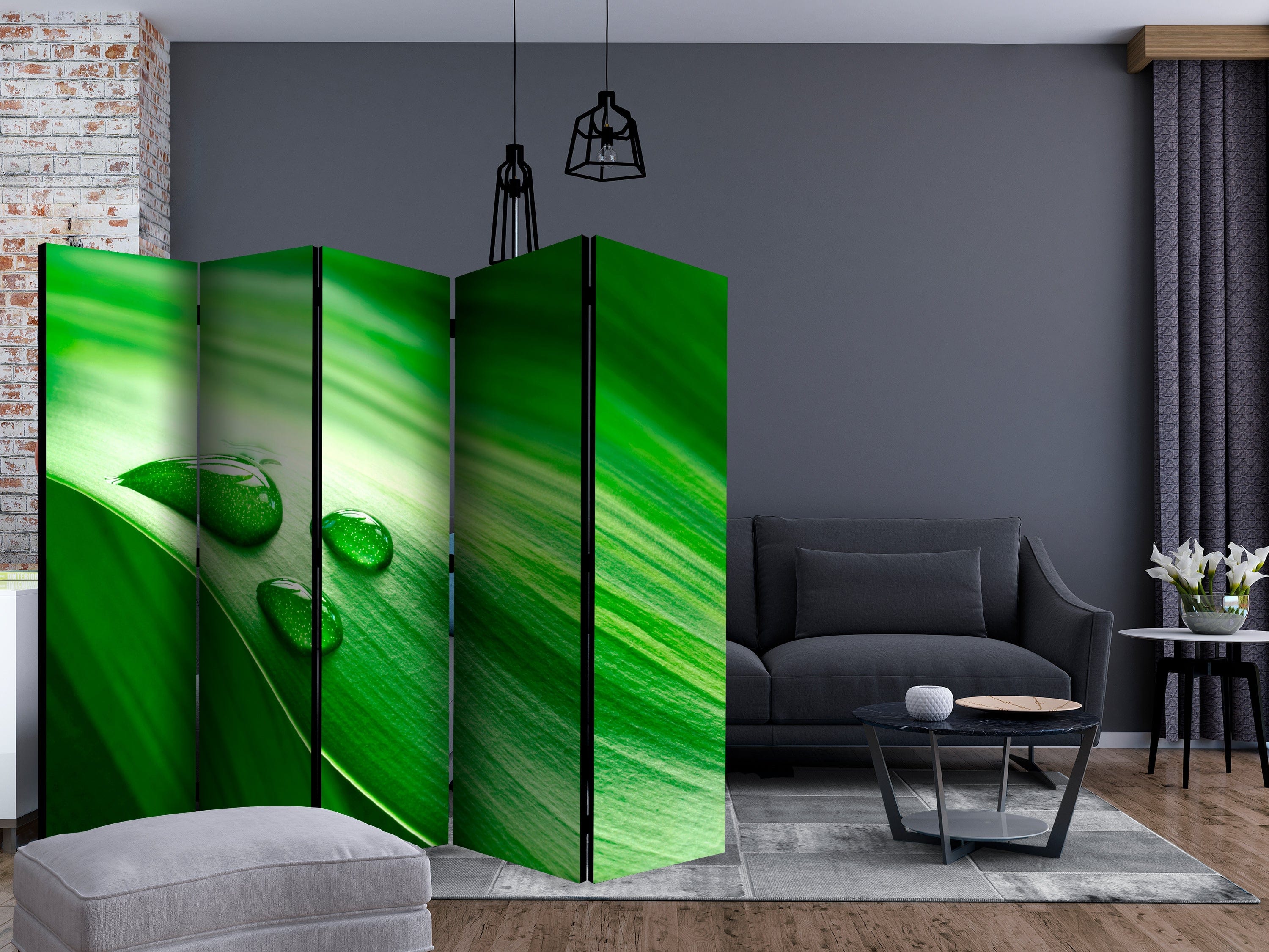 Aizslietnis 5-daļīgs - Lapa un trīs ūdens pilieni (225x172cm) 225x172 cm Home Trends