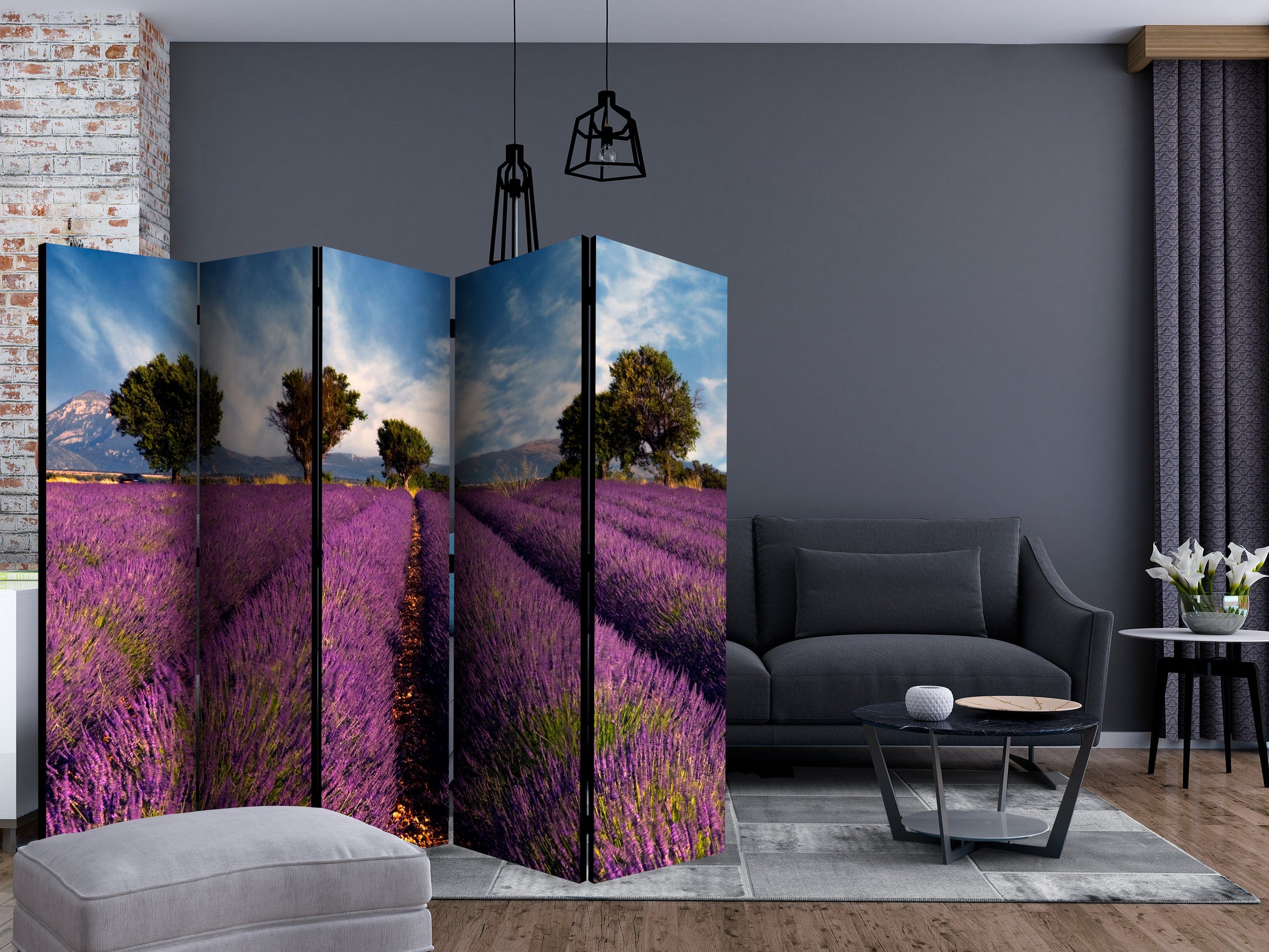 Aizslietnis 5-daļīgs - Lavandu lauks Provansā, Francijā (225x172cm) 225x172 cm Home Trends