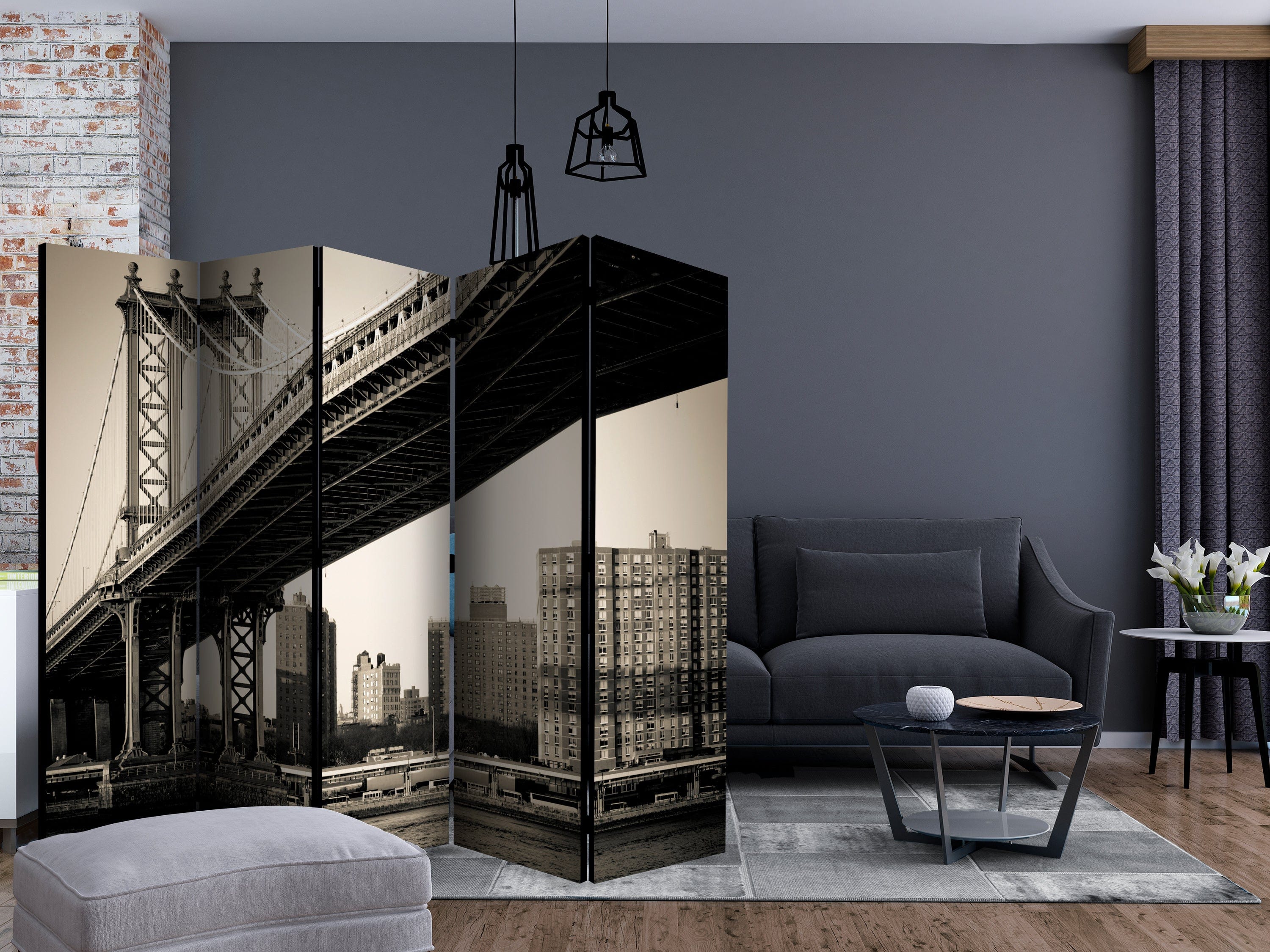 Aizslietnis 5-daļīgs - Manhetenas tilts, Ņujorka (225x172cm) 225x172 cm Home Trends