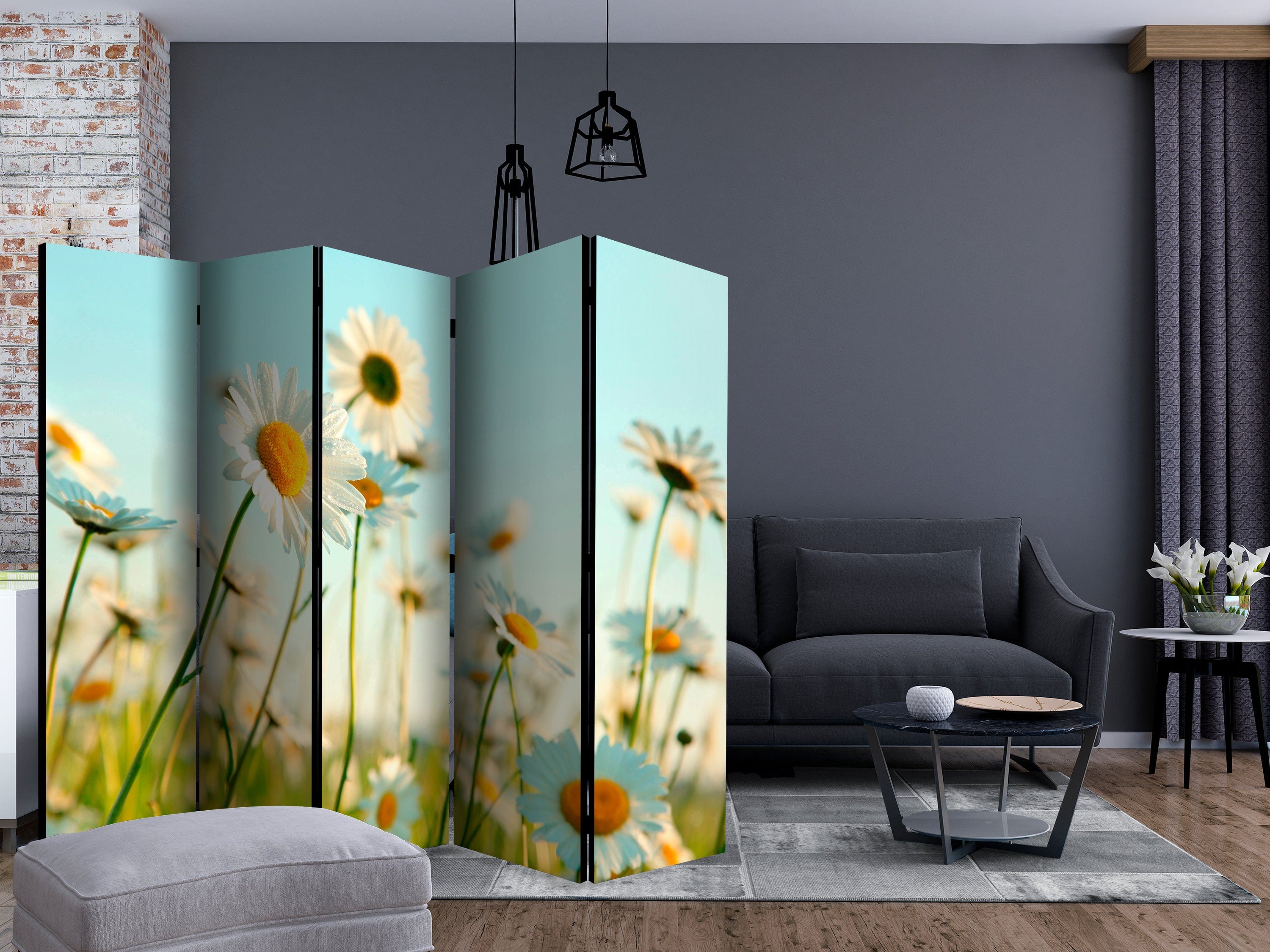 Aizslietnis 5-daļīgs - Margrietiņas - pavasara pļava 4. versija (225x172cm) 225x172 cm Home Trends