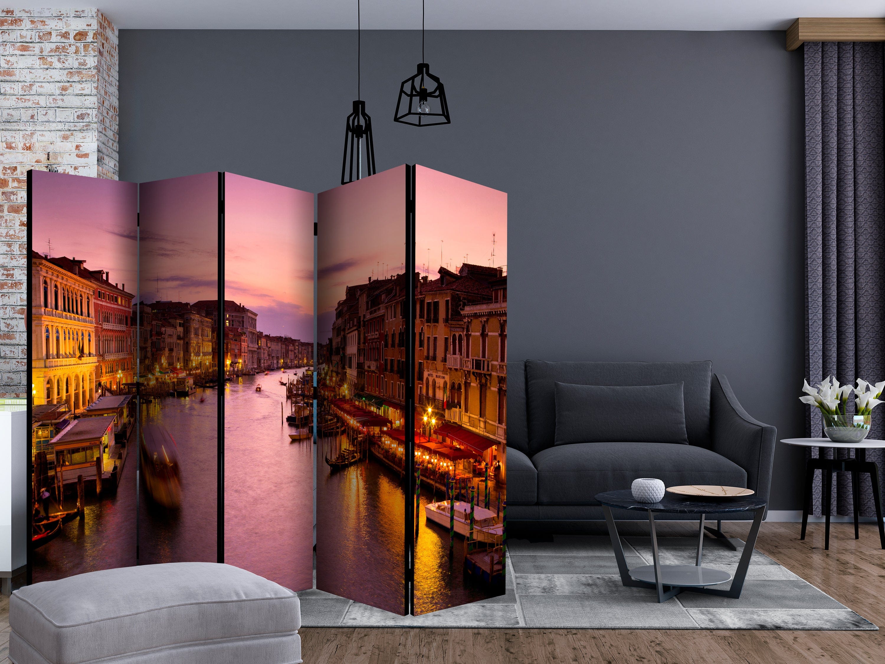 Aizslietnis 5-daļīgs - Mīlētāju pilsēta, Venēcija naktī (225x172cm) 225x172 cm Home Trends