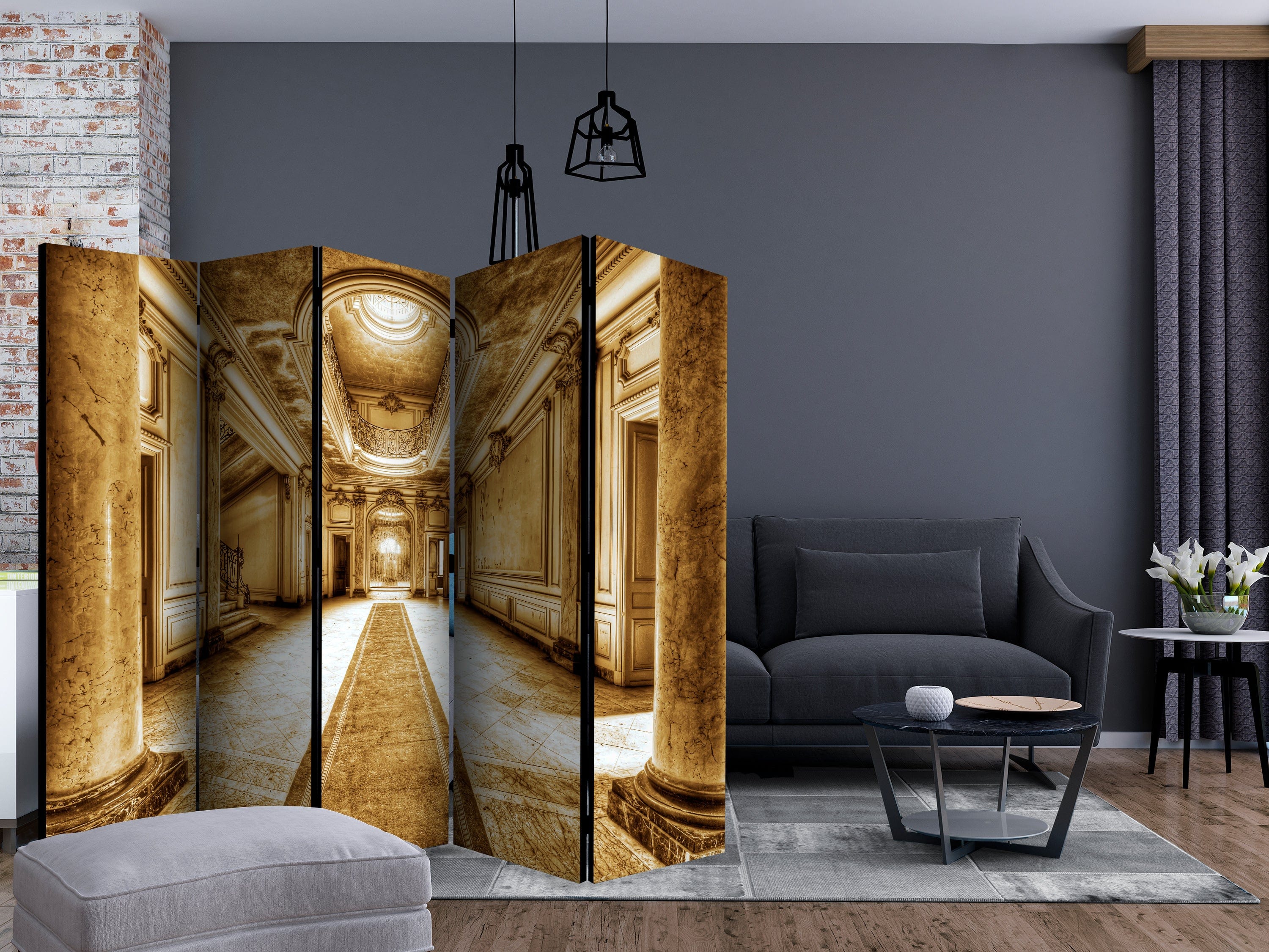 Aizslietnis 5-daļīgs - Noslēpumainais marmors - sepija (225x172cm) 225x172 cm Home Trends