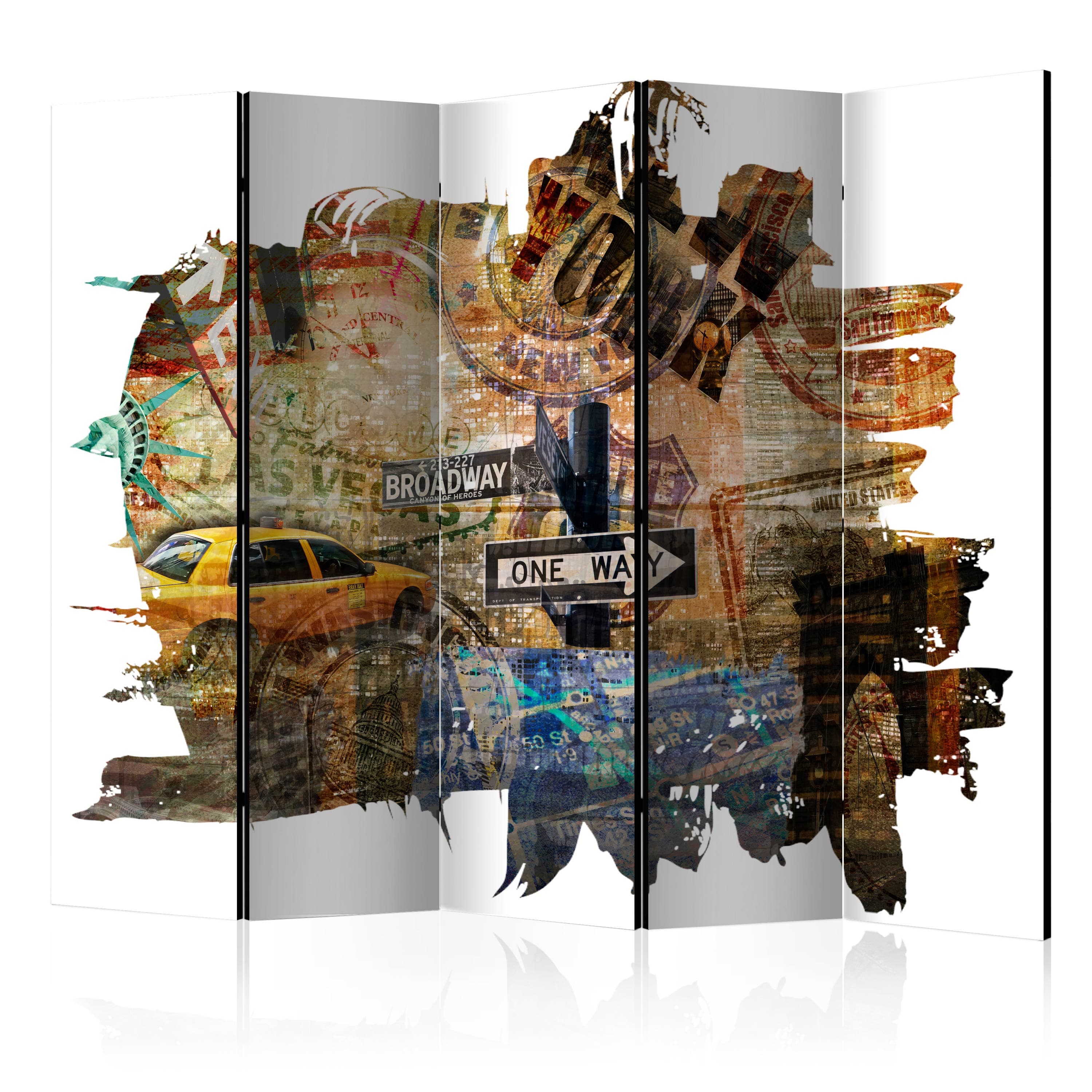 Aizslietnis 5-daļīgs - Ņujorkas kolāža (225x172cm) 225x172 cm Home Trends