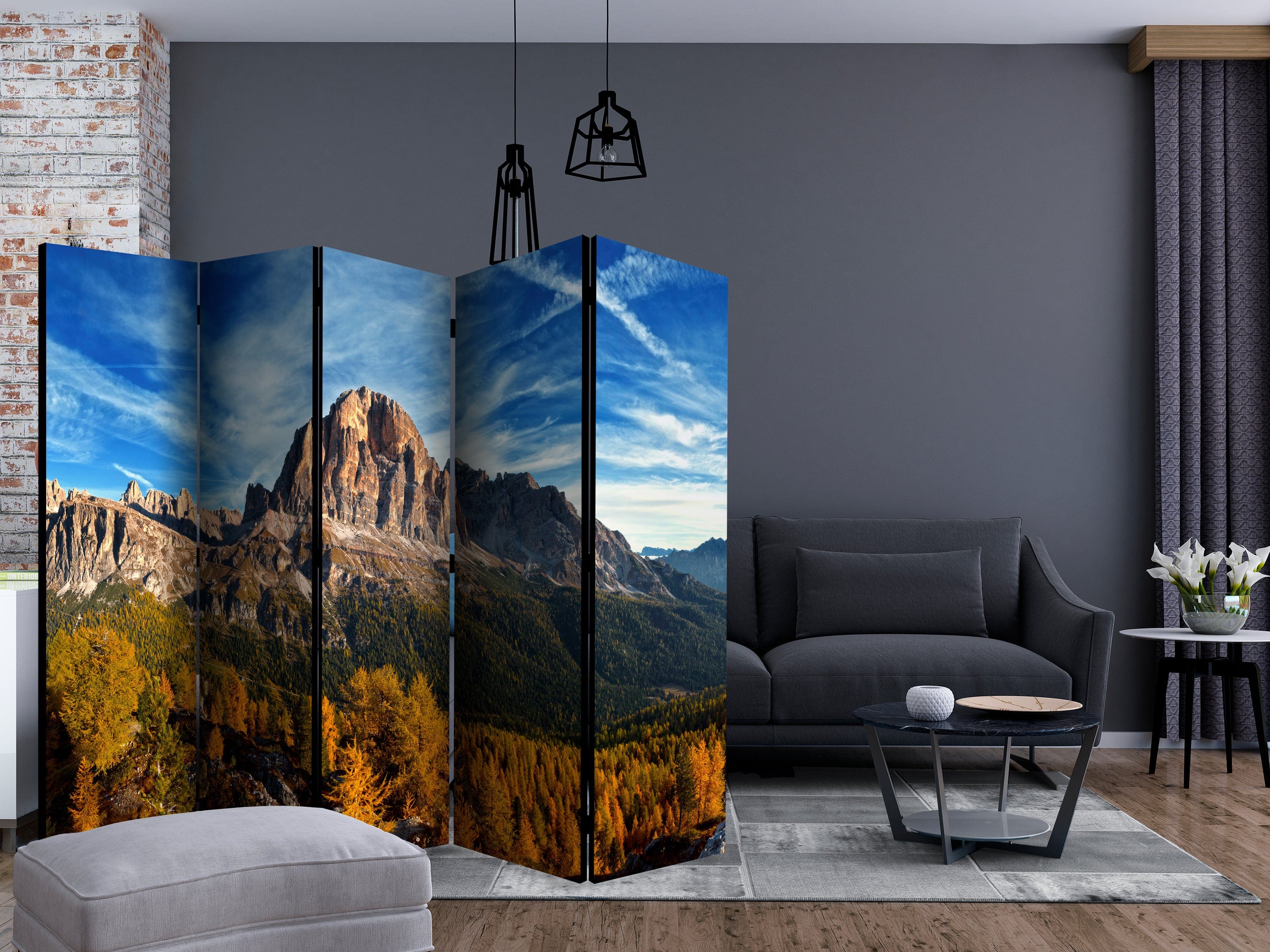 Aizslietnis 5-daļīgs - Panorāmas skats uz Itālijas Dolomītiem (225x172cm) 225x172 cm Home Trends