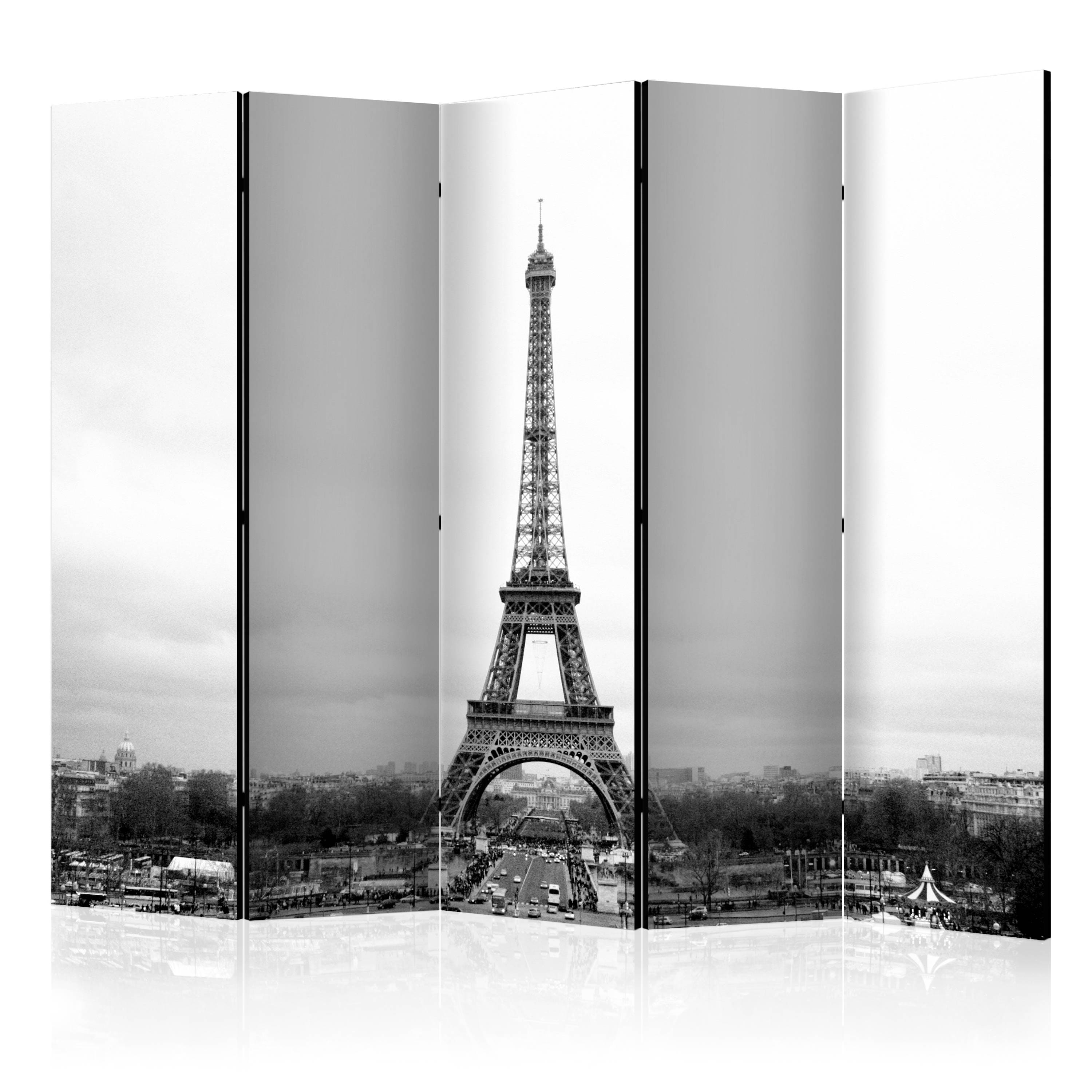 Aizslietnis 5-daļīgs - Parīze - melnbaltā fotogrāfija 2. versija (225x172cm) 225x172 cm Home Trends