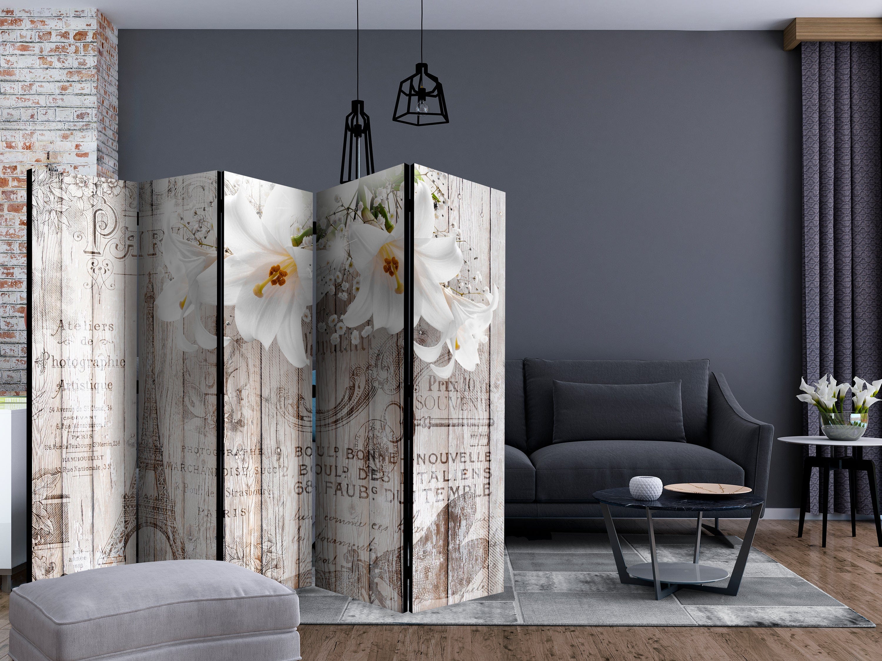 Aizslietnis 5-daļīgs - Parīzes lilijas (225x172cm) 225x172 cm Home Trends