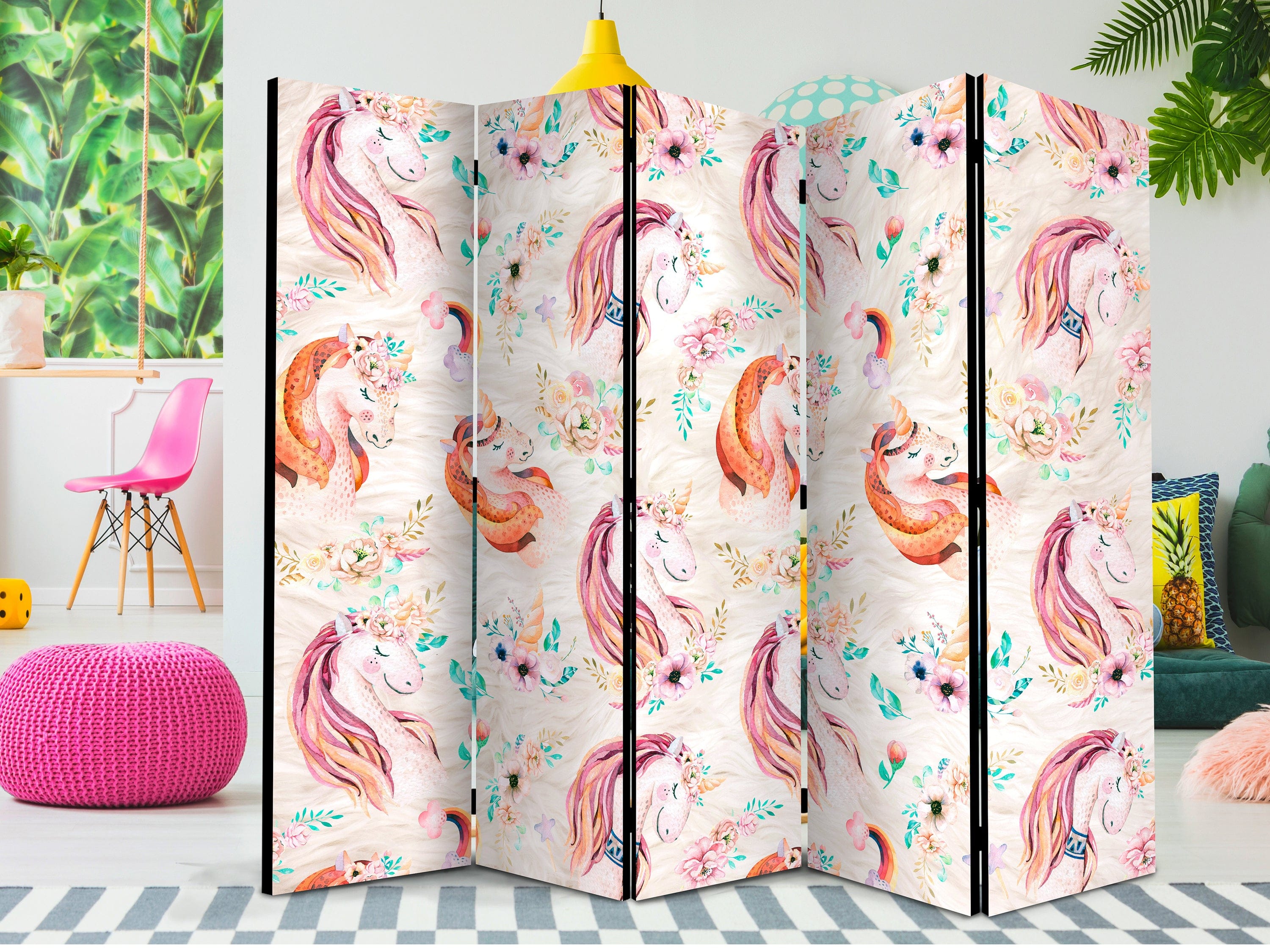 Aizslietnis 5-daļīgs - Pasteļveida vienradzis (225x172cm) 225x172 cm Home Trends