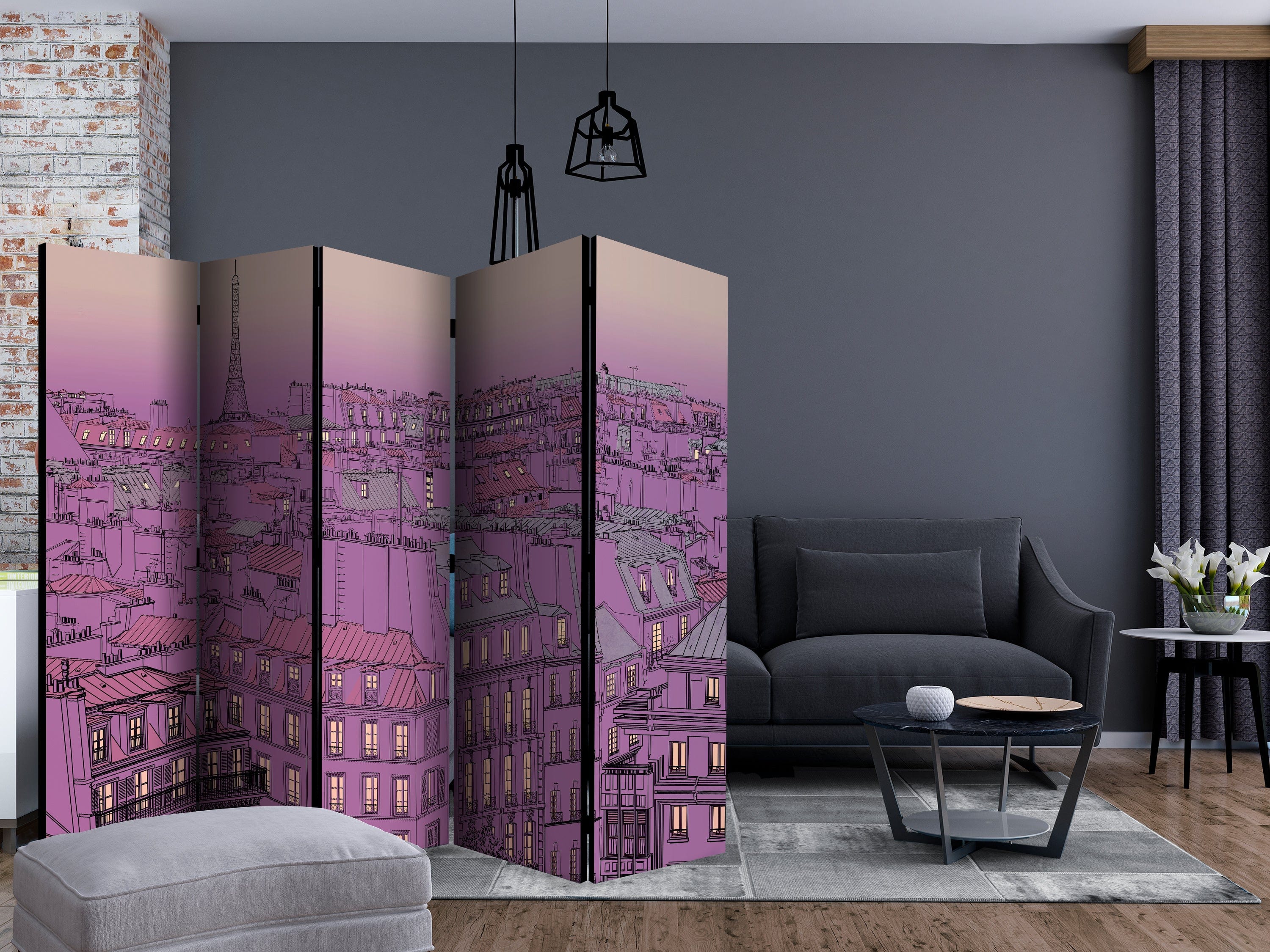 Aizslietnis 5-daļīgs - Piektdienas vakars Parīzē (225x172cm) 225x172 cm Home Trends