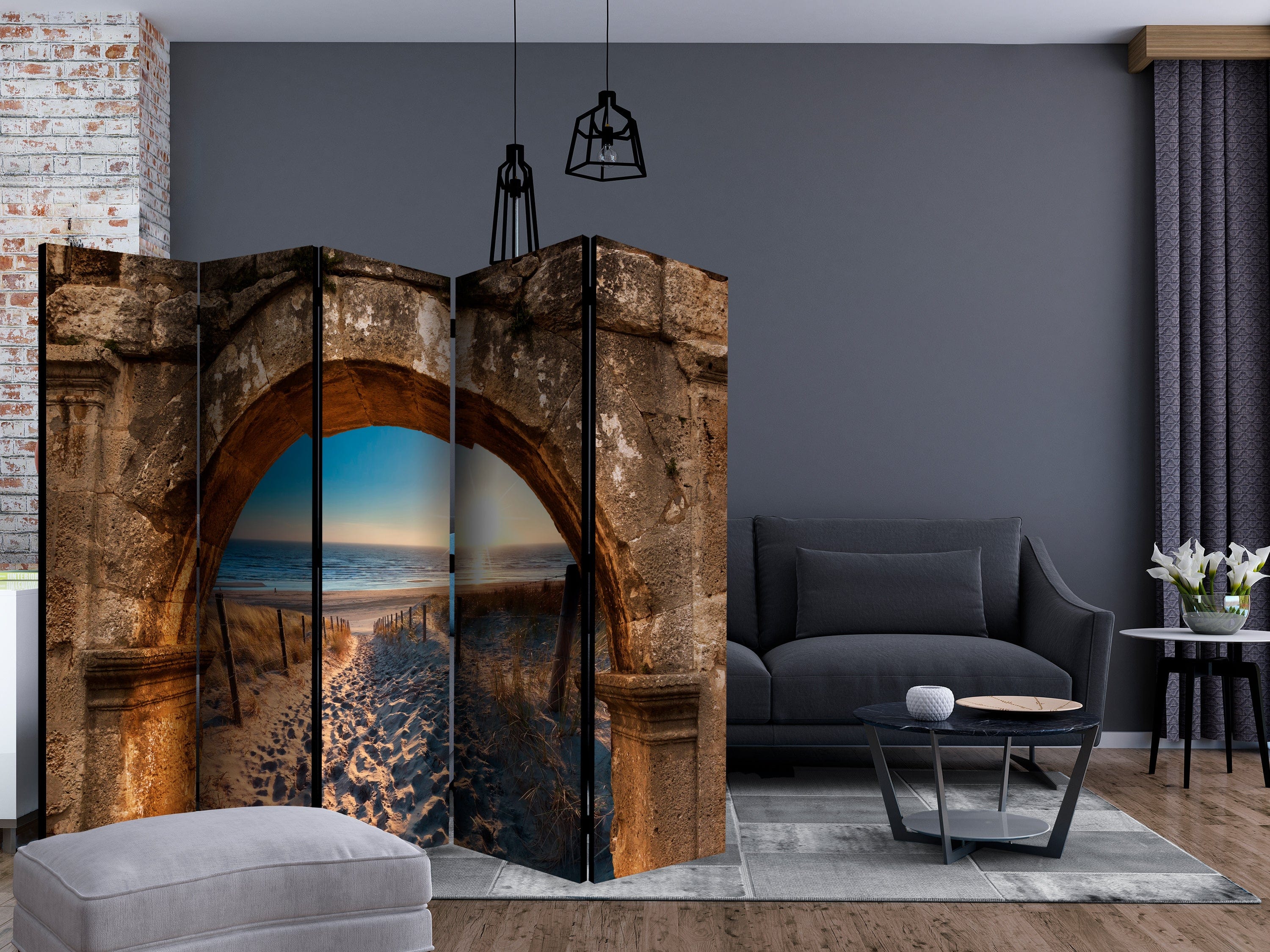 Aizslietnis 5-daļīgs - Pīlāri un mežs (225x172cm) 225x172 cm Home Trends