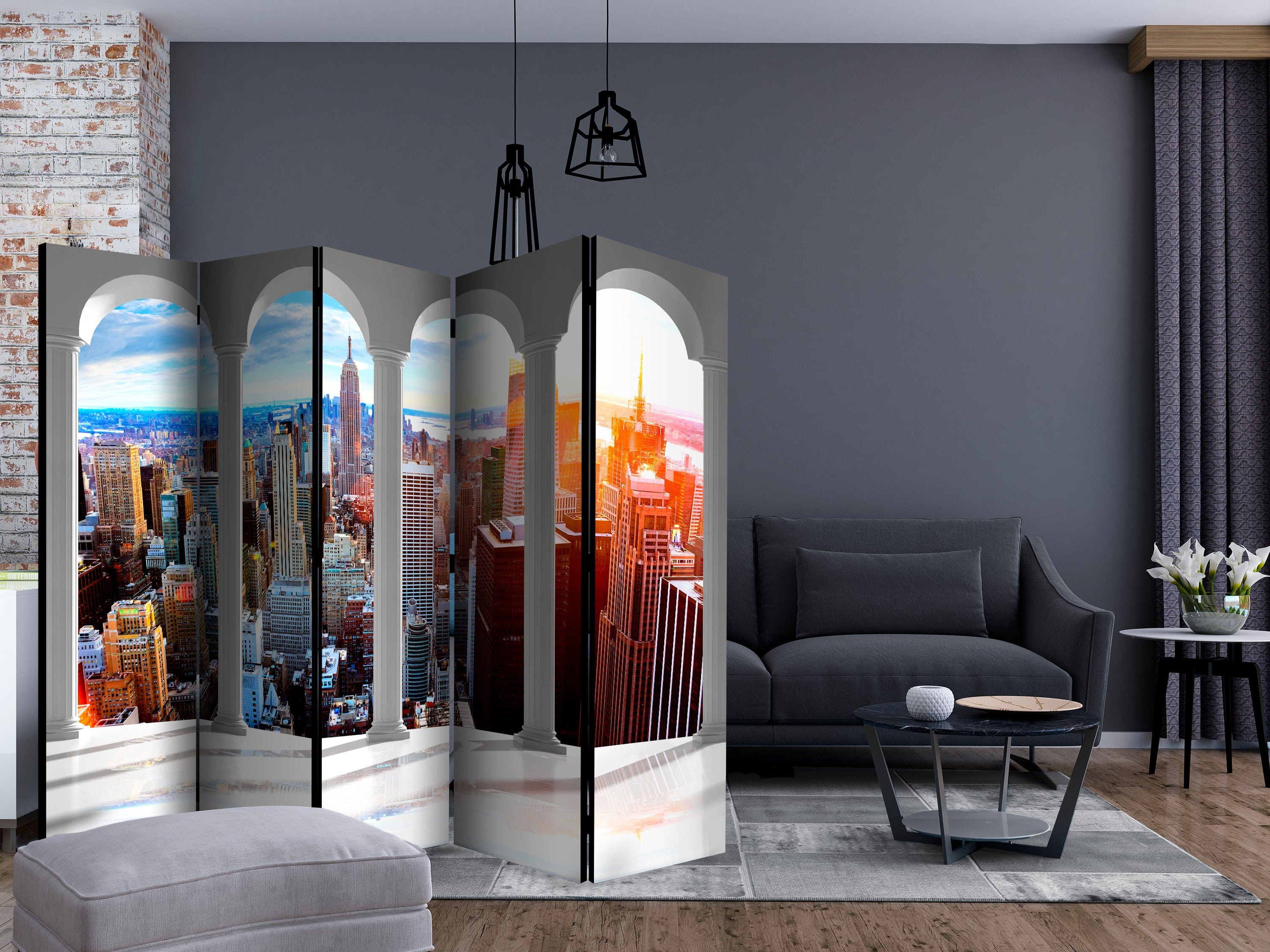 Aizslietnis 5-daļīgs - Pīlāri un Ņujorka (225x172cm) 225x172 cm Home Trends