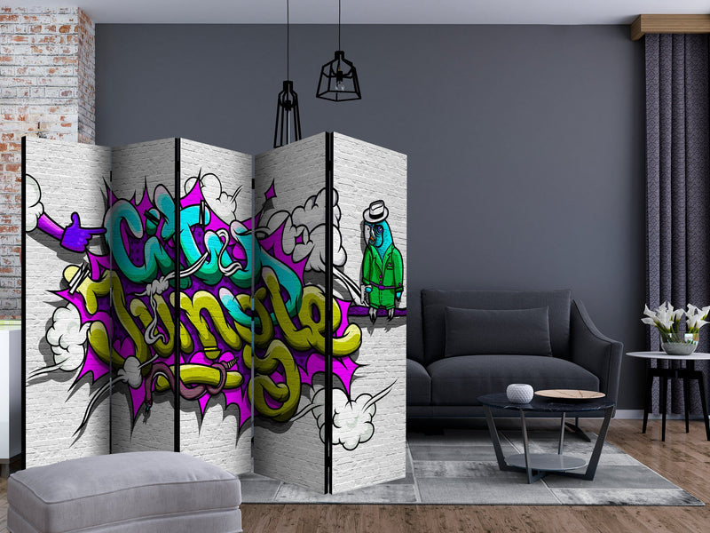 Aizslietnis 5-daļīgs - Pilsētas džungļi - grafiti (225x172cm) 225x172 cm Home Trends