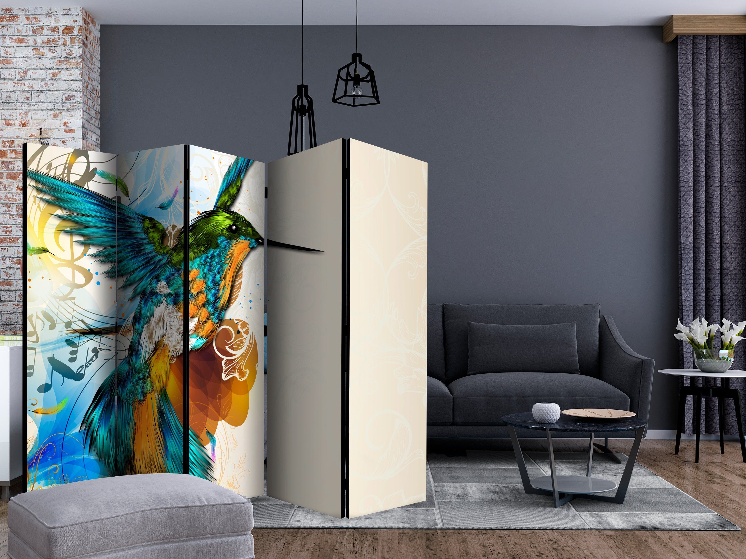 Aizslietnis 5-daļīgs - Putna mūzika (225x172cm) 225x172 cm Home Trends