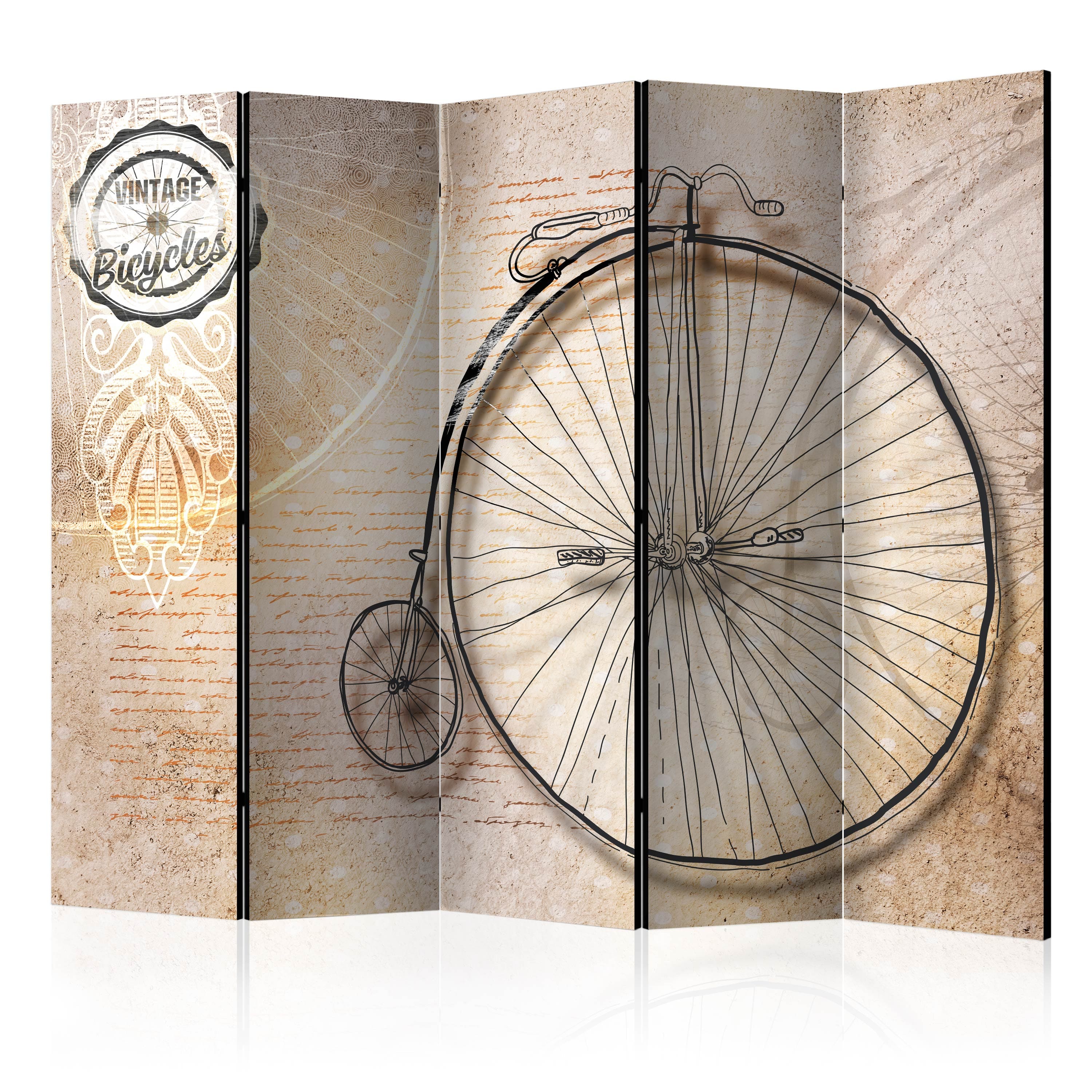 Aizslietnis 5-daļīgs - Retro velosipēdi - sepijas krāsā (225x172cm) 225x172 cm Home Trends
